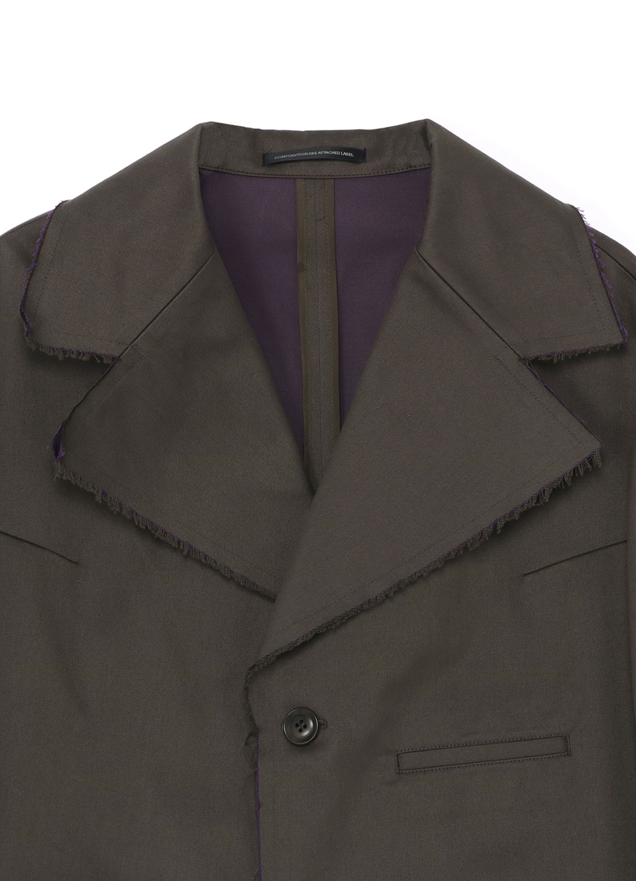 DOUBLE FACED TWILL WIDE COLLAR JACKET