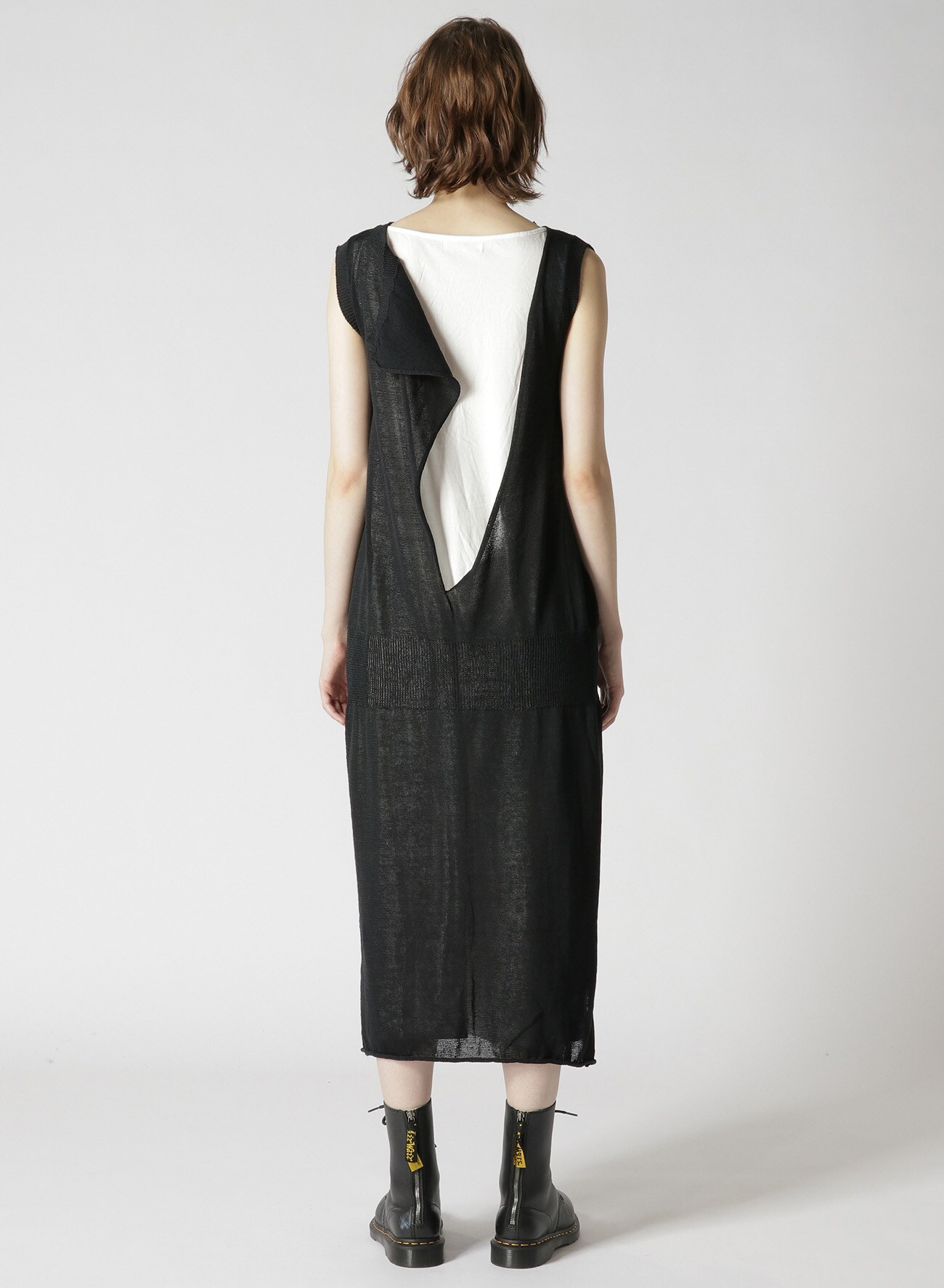 LINEN-LIKE COTTON LAYERED DRESS