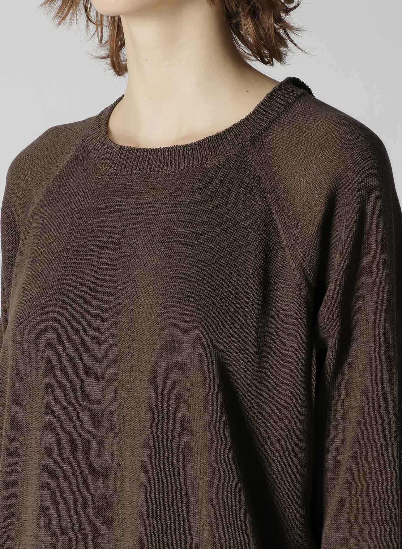 LINEN-LIKE COTTON LAYERED PULLOVER