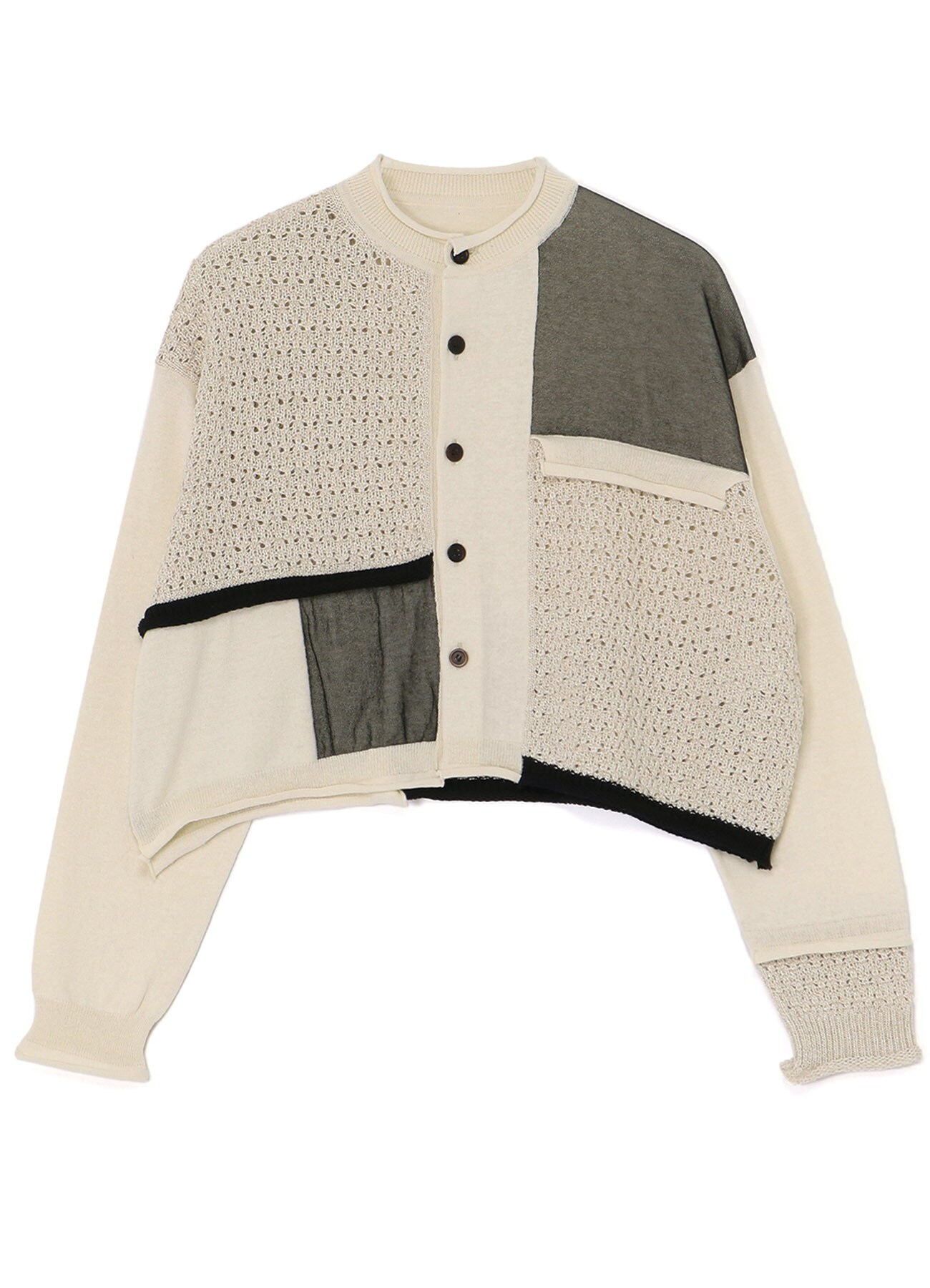 PATCHWORK DESIGN KNITTED CARDIGAN