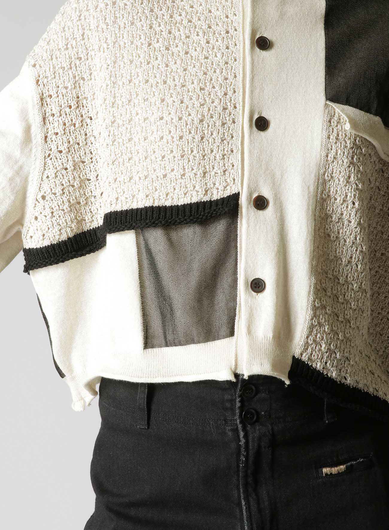 PATCHWORK DESIGN KNITTED CARDIGAN