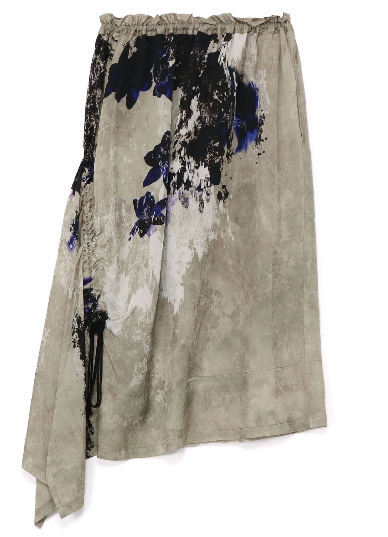 WRINKLED CUPRO SKIRT WITH FLOWER PRINT	