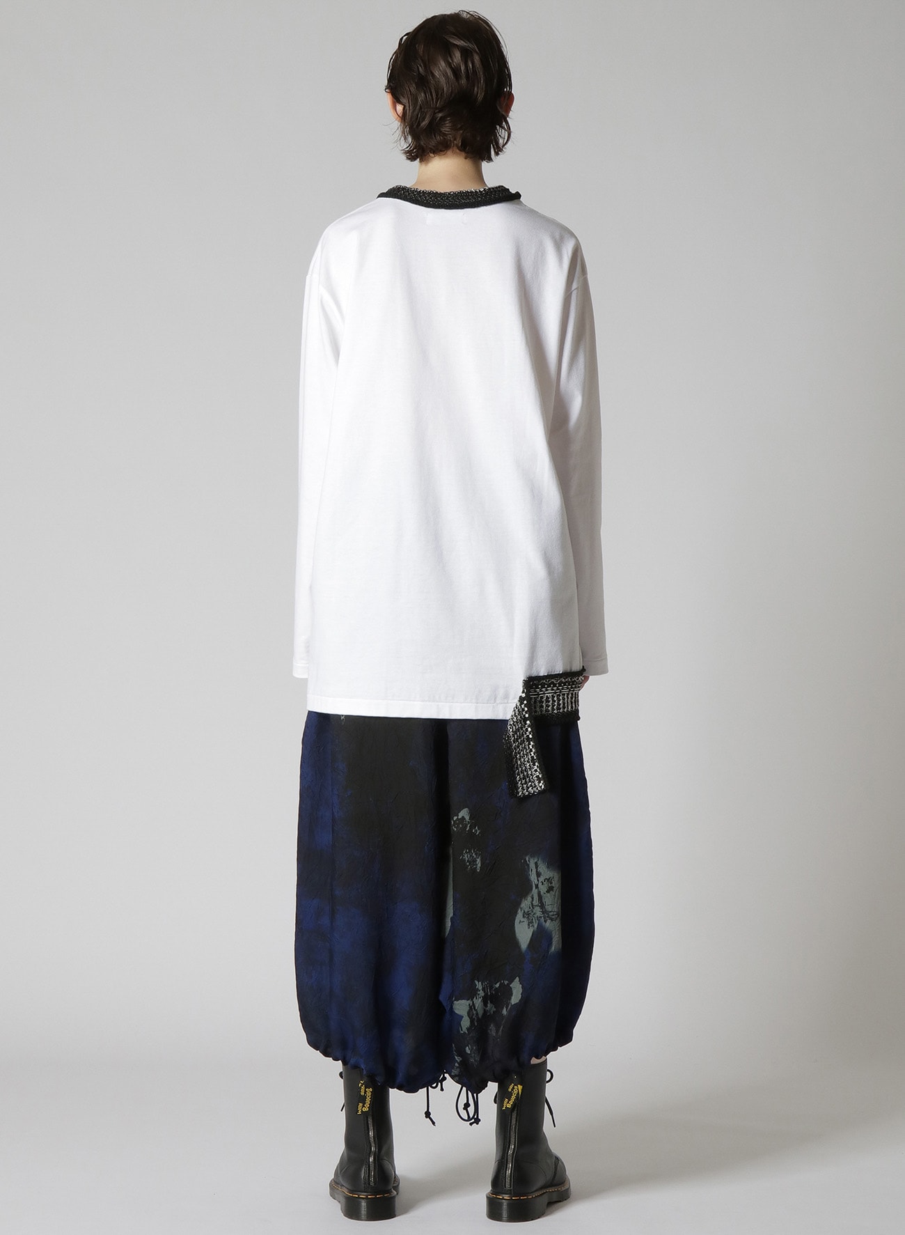 JERSEY AND NATIVE JACQUARD KNIT ATTACHED LONG SLEEVE BIG T