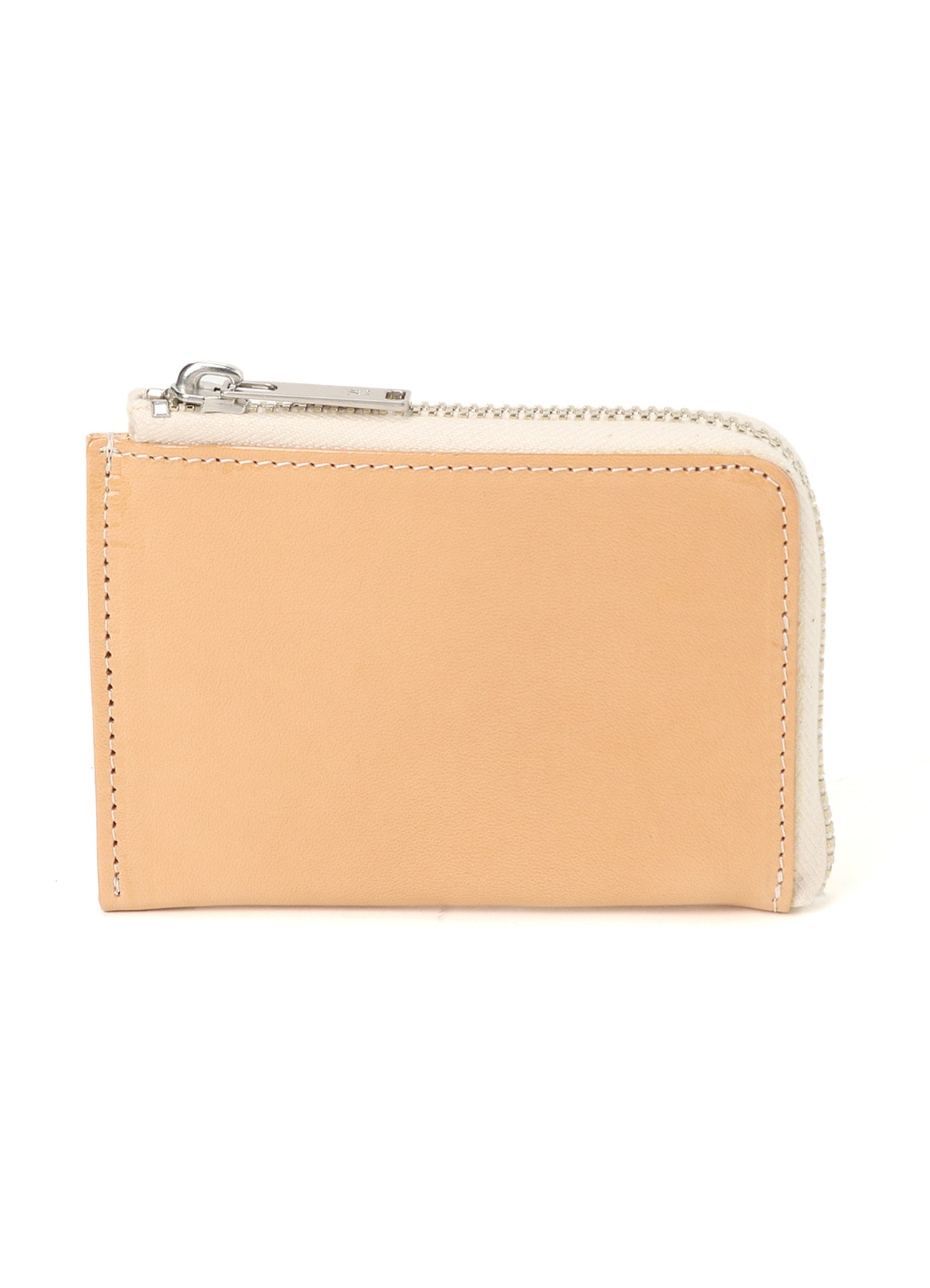 TANNED/ENAMEL-COATED LEATHER ZIPPERED CARD CASE