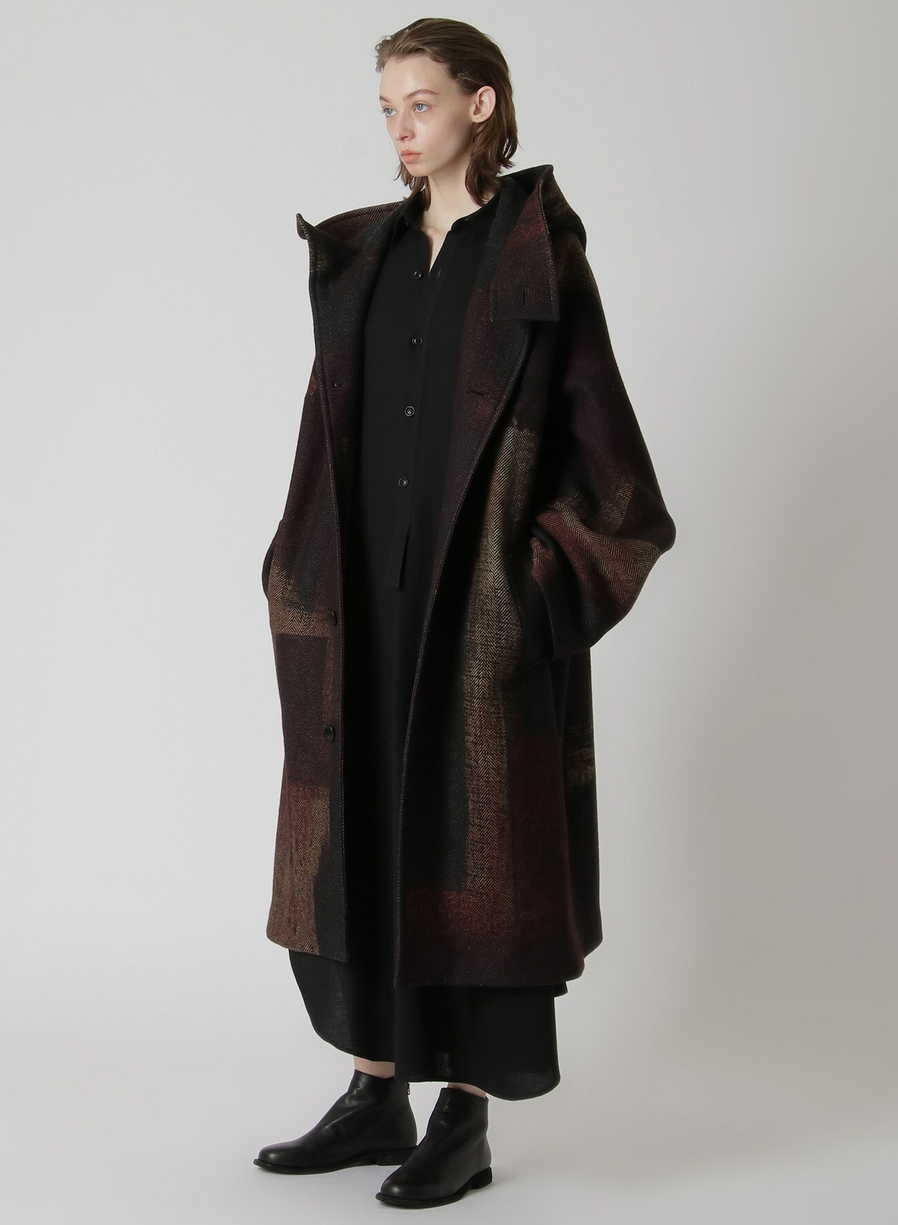 BEA WOOL COAT - BLACK/GREY