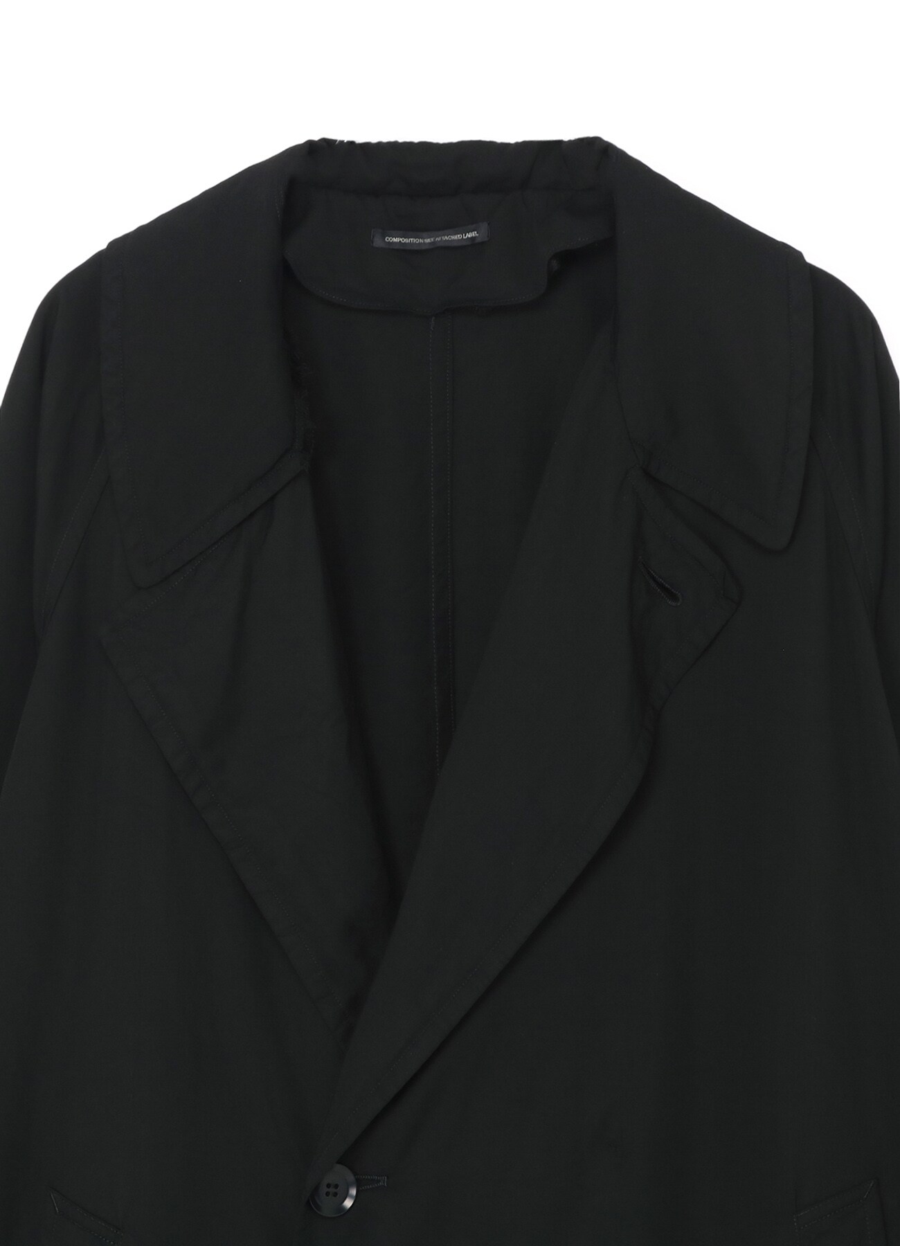 CELLULOSE TWILL GARMENT-DYED PEAK LAPEL COAT(XS Black): Y's｜THE