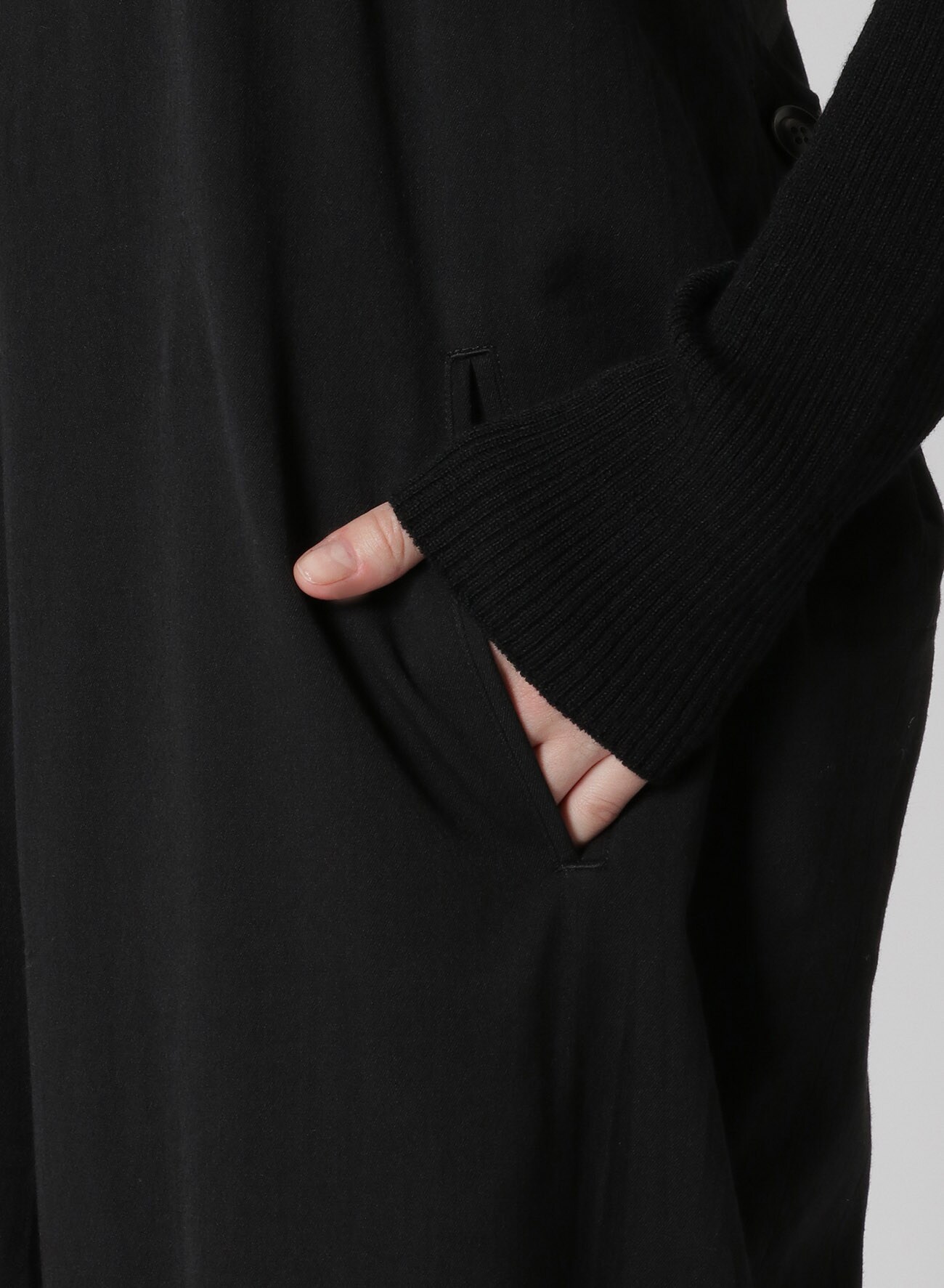 WRINKLED WOOL/RAYON TWILL SALOPETTES(XS Black): Y's｜THE SHOP