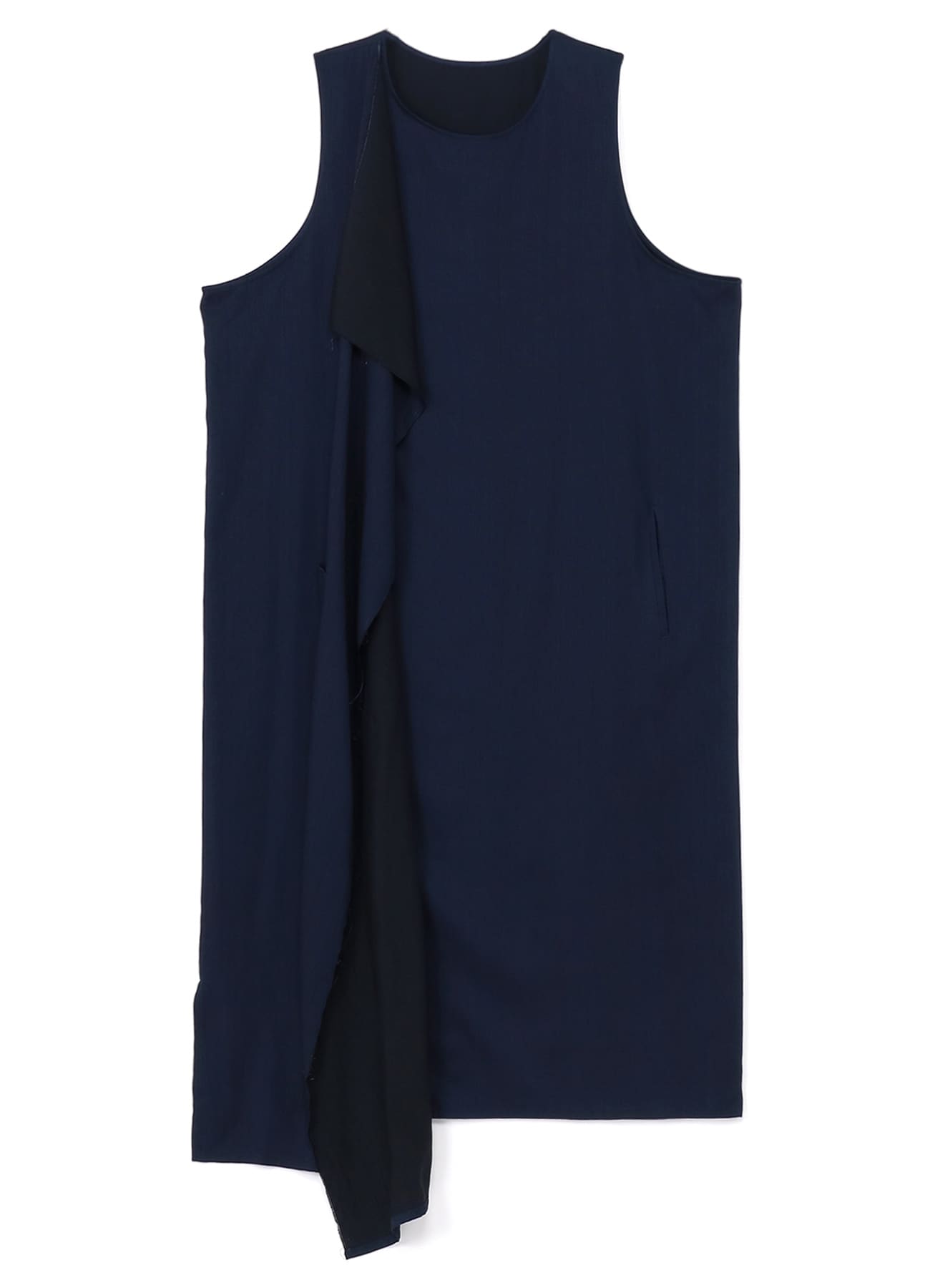 CUPRO DUNGAREE TWILL RIGHT FLAP DRESS(XS Navy): Vintage 1.1｜THE 