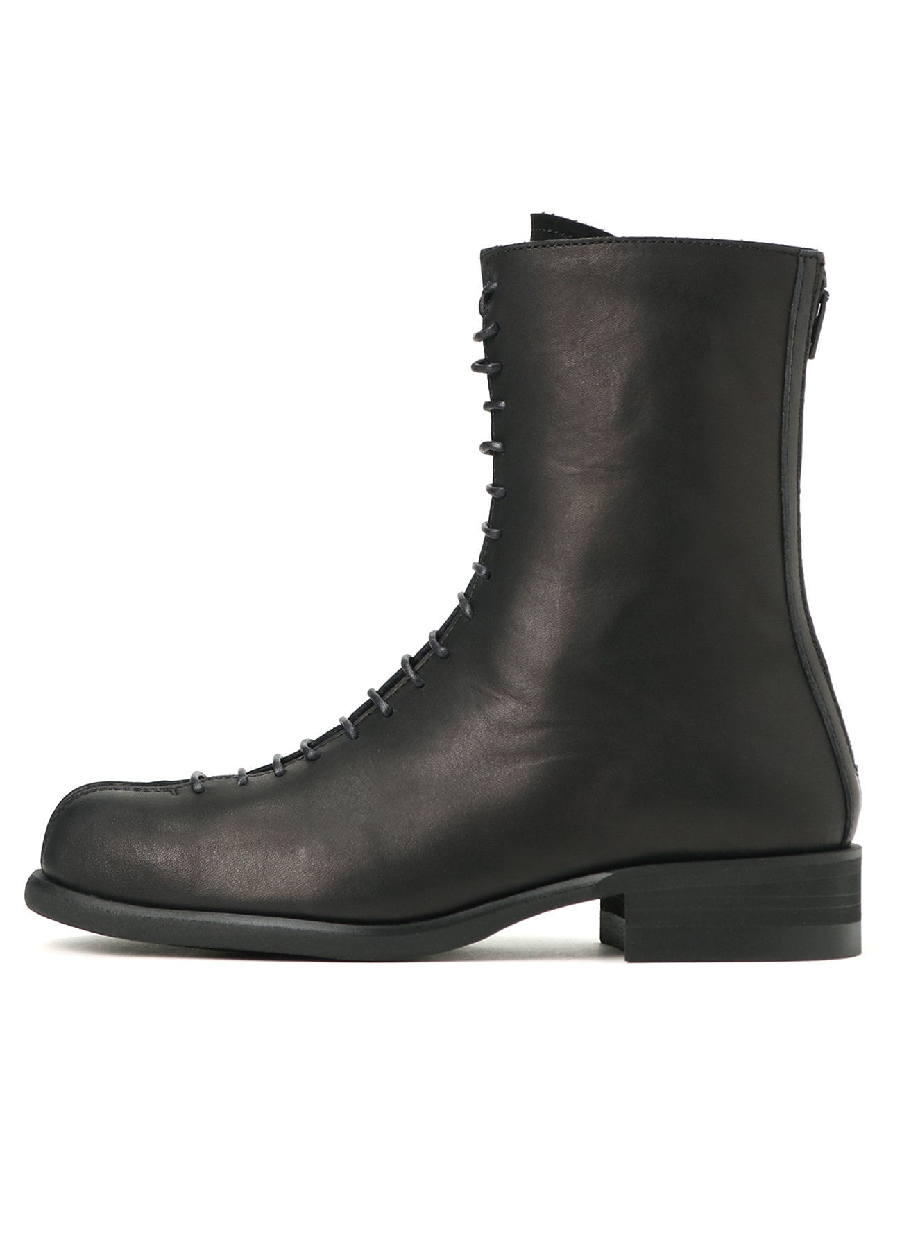SEMI-GLOSS LEATHER LACE-UP BOOTS(US 5.5 Black): Vintage 1.1｜THE