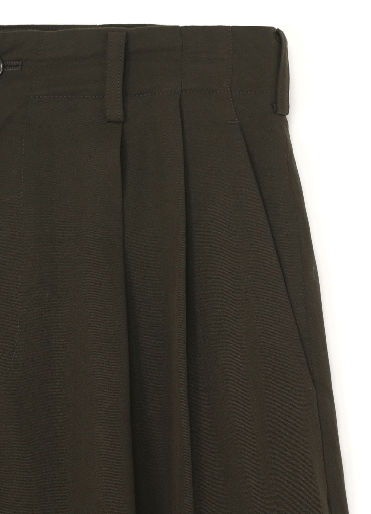 GARMENT-DYED CELLULOSE TWILL DOUBLE PLEATED CUFFED HEM PANTS