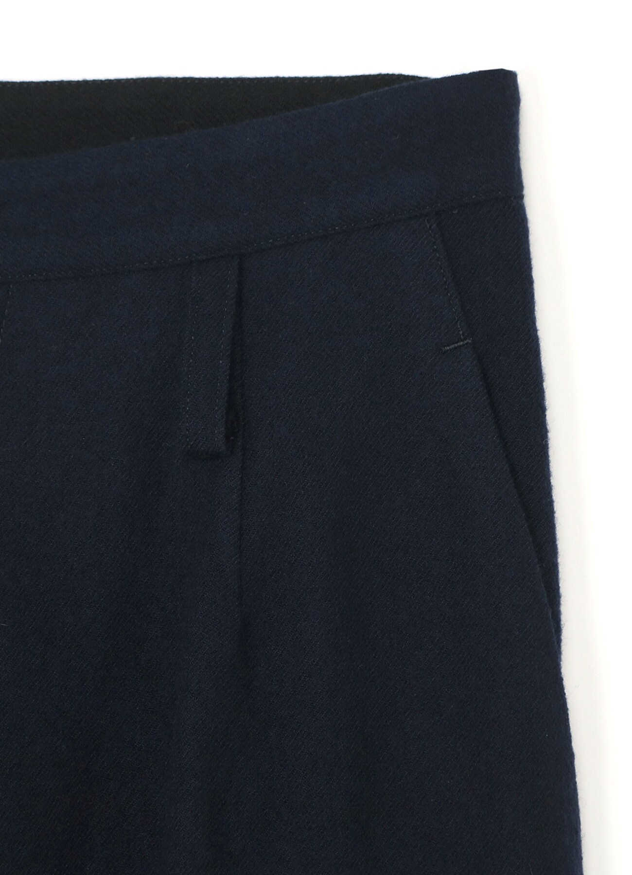 SHRUNKEN WOOL SERGE TAPERED PANTS