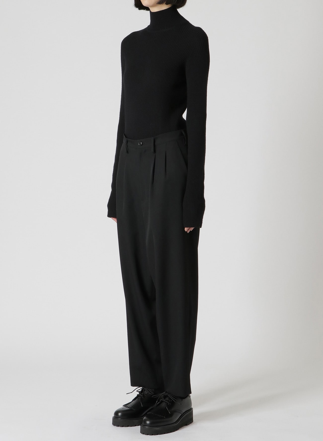 Black Cotton and Wool Double Pleat Pants SS23 25643684  Zegna CA