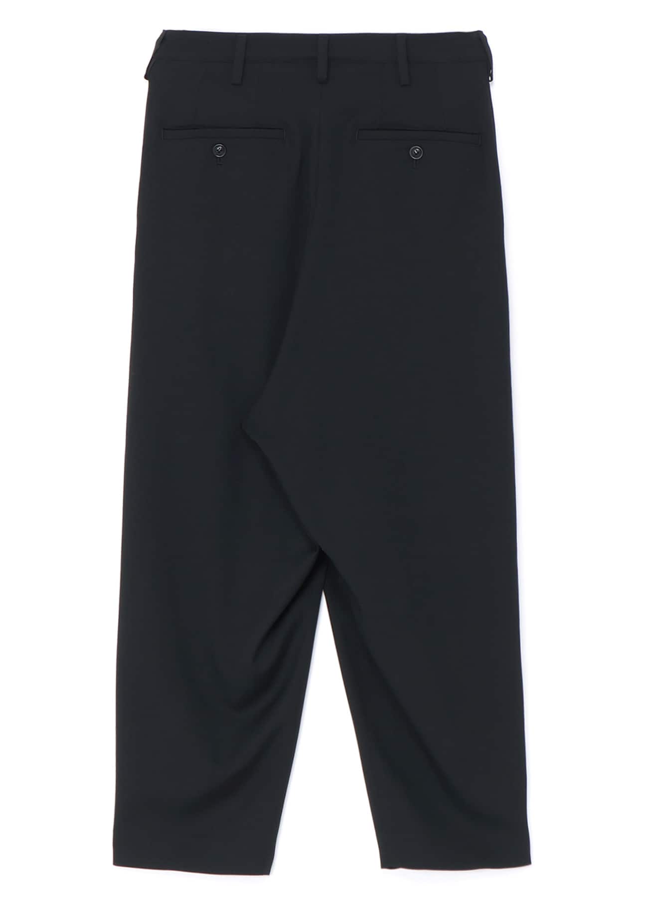 WOOL GABARDINE TAPERED DOUBLE PLEATED PANTS(XS Black): Y's｜THE 