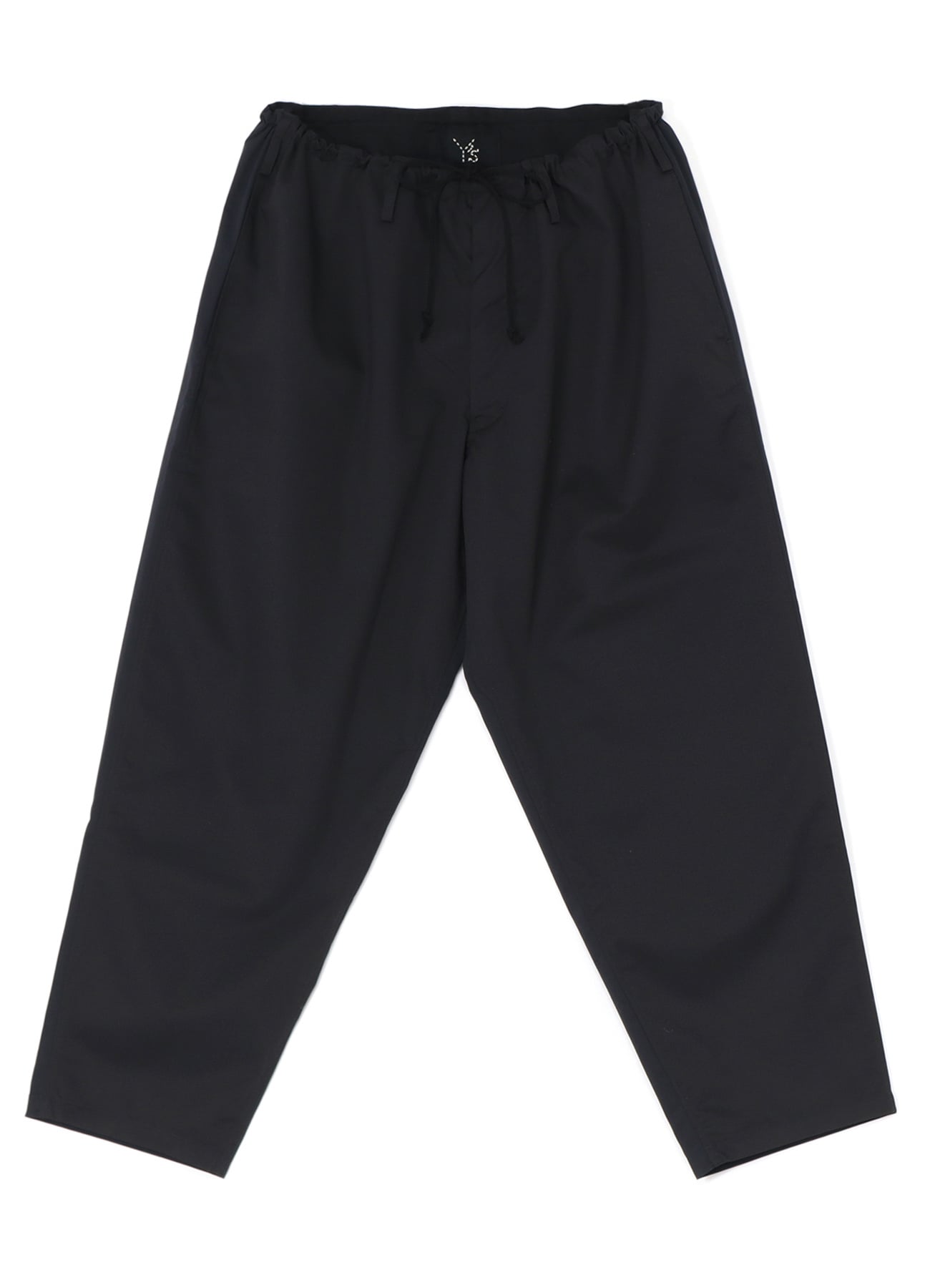 STRETCHY POLYESTER/RAYON TWILL DRAWSTRING PANTS(S Black): Y's｜THE 