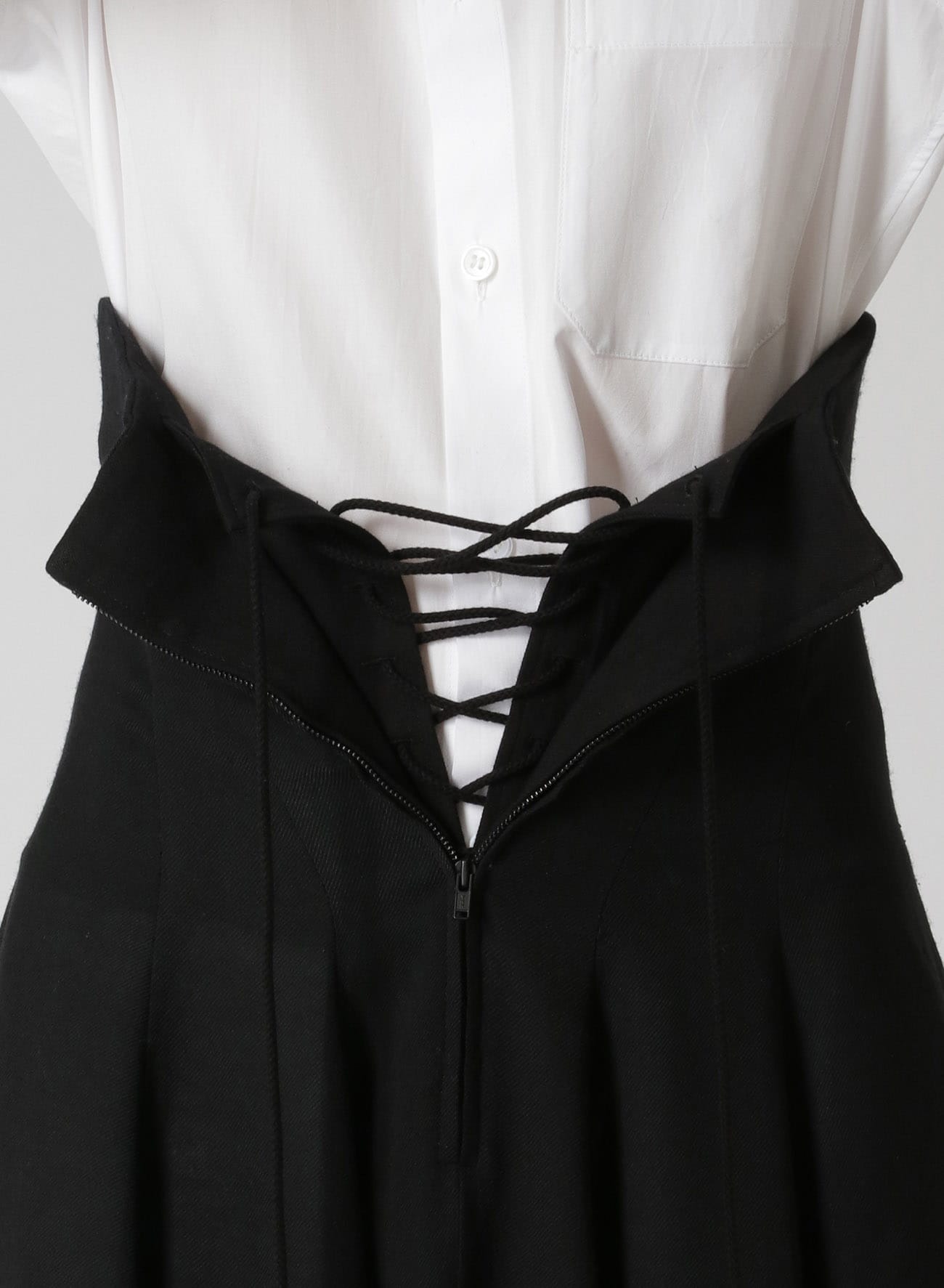 RAYON LACE-UP DETAIL SKIRT