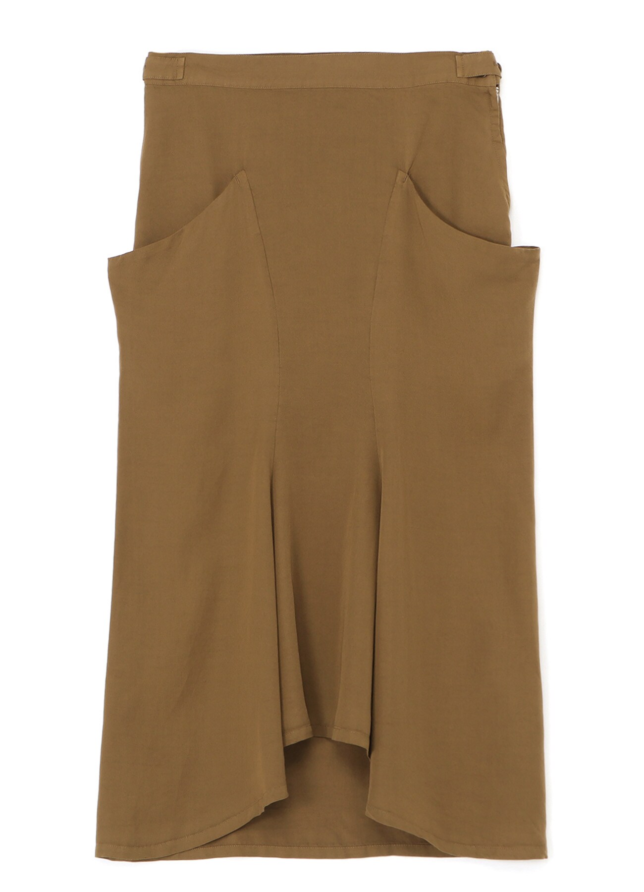 CELLULOSE TWILL GARMENT-DYED LONG POCKET SKIRT(XS Beige): Y's｜THE