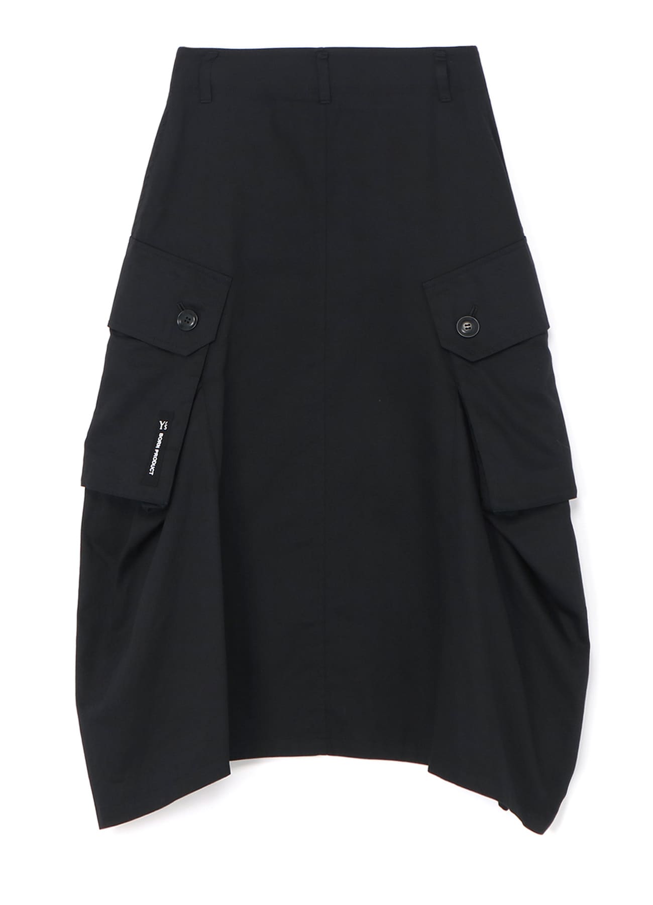 Y's BORN PRODUCT] COTTON TWILL CARGO PANTS-STYLE SKIRT(XS BLACK 