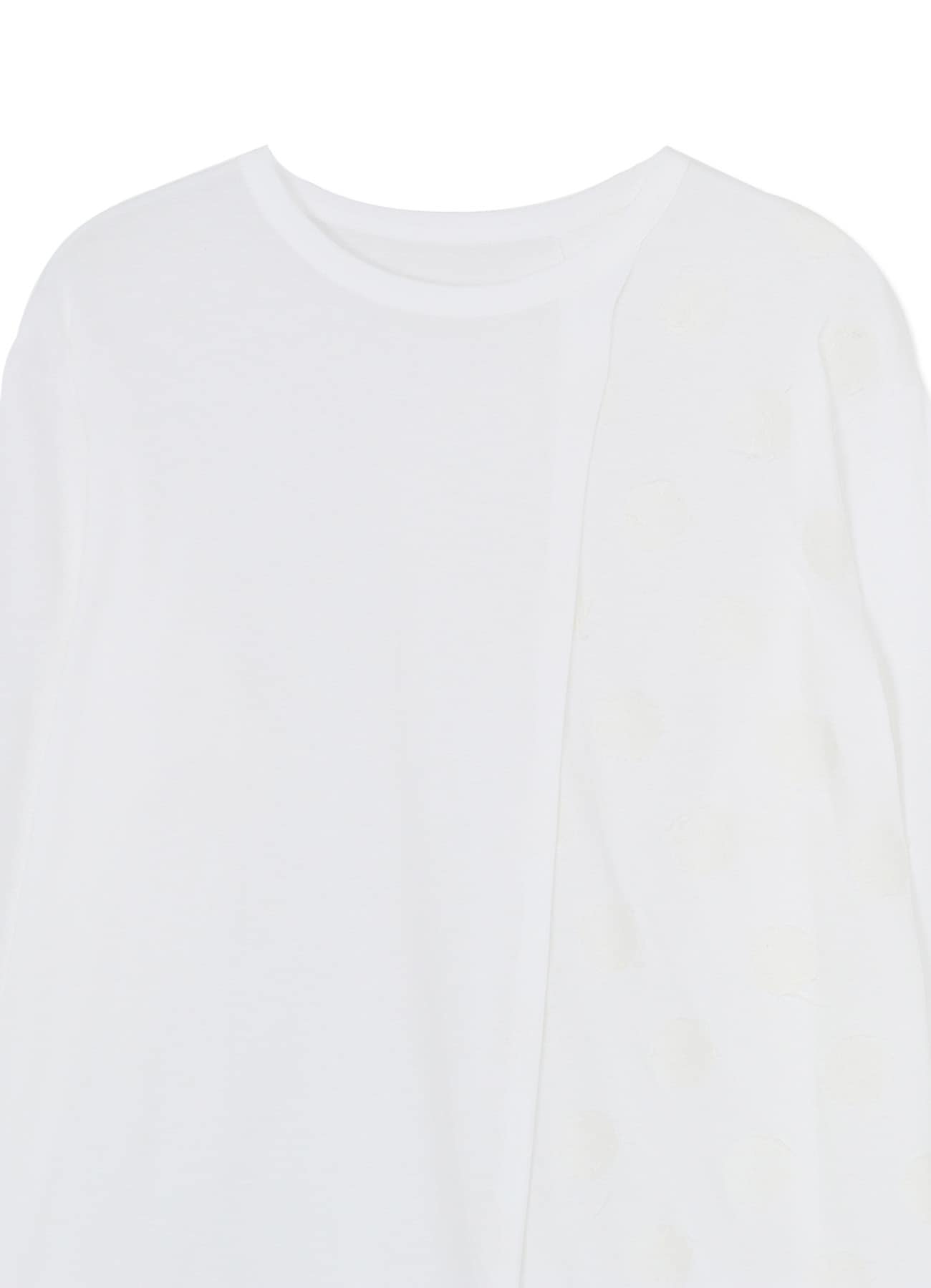 COTTON JERSEY LONG SLEEVE PANEL T-SHIRT