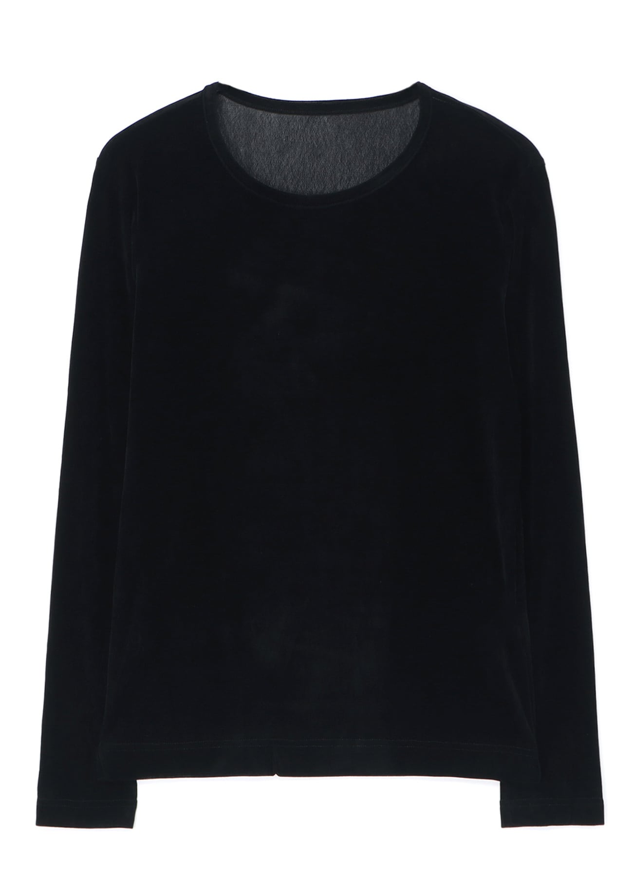 POLYESTER TULLE ROUND NECK LONG SLEEVE T-SHIRT