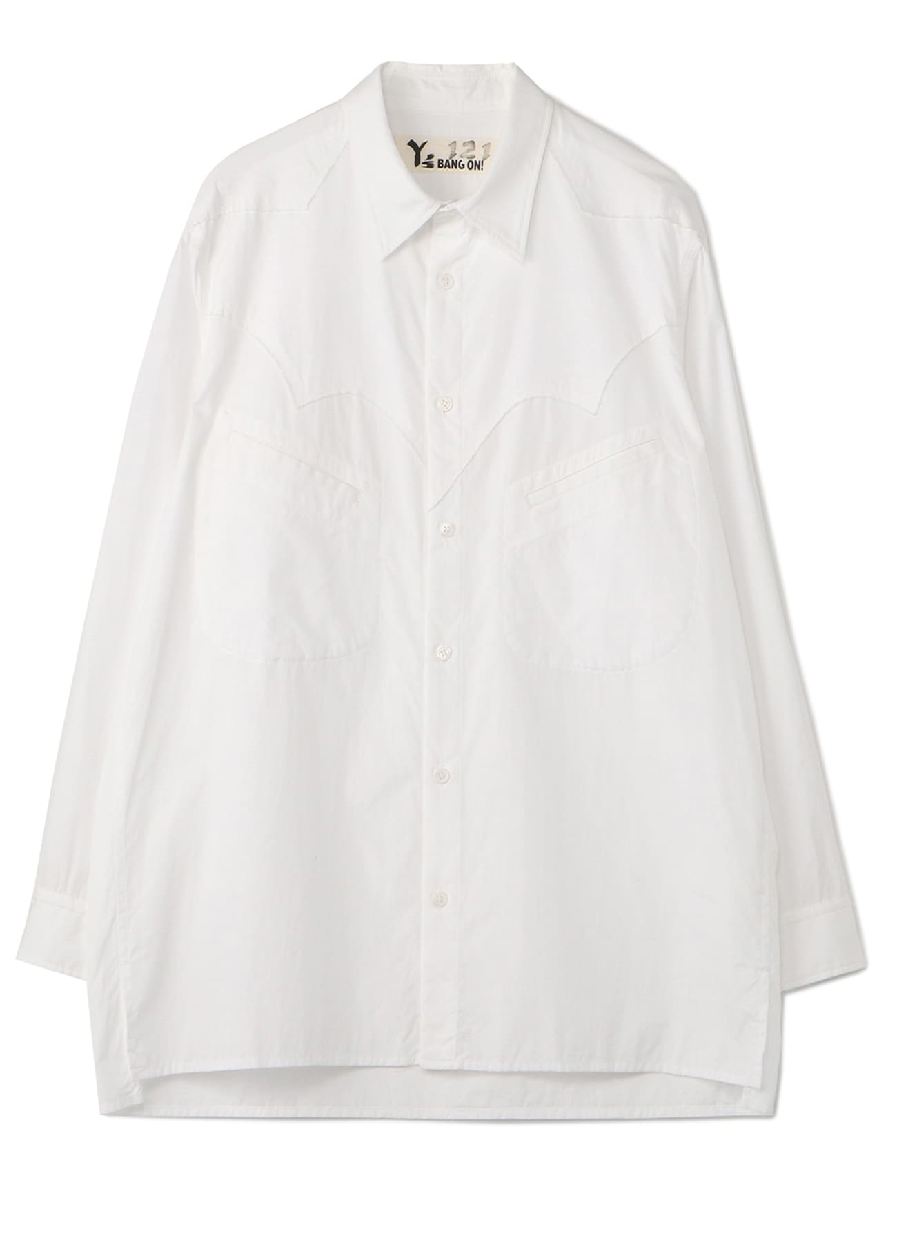 Y's BANG ON! No.121 Western style-shirts Cotton broad(S White 