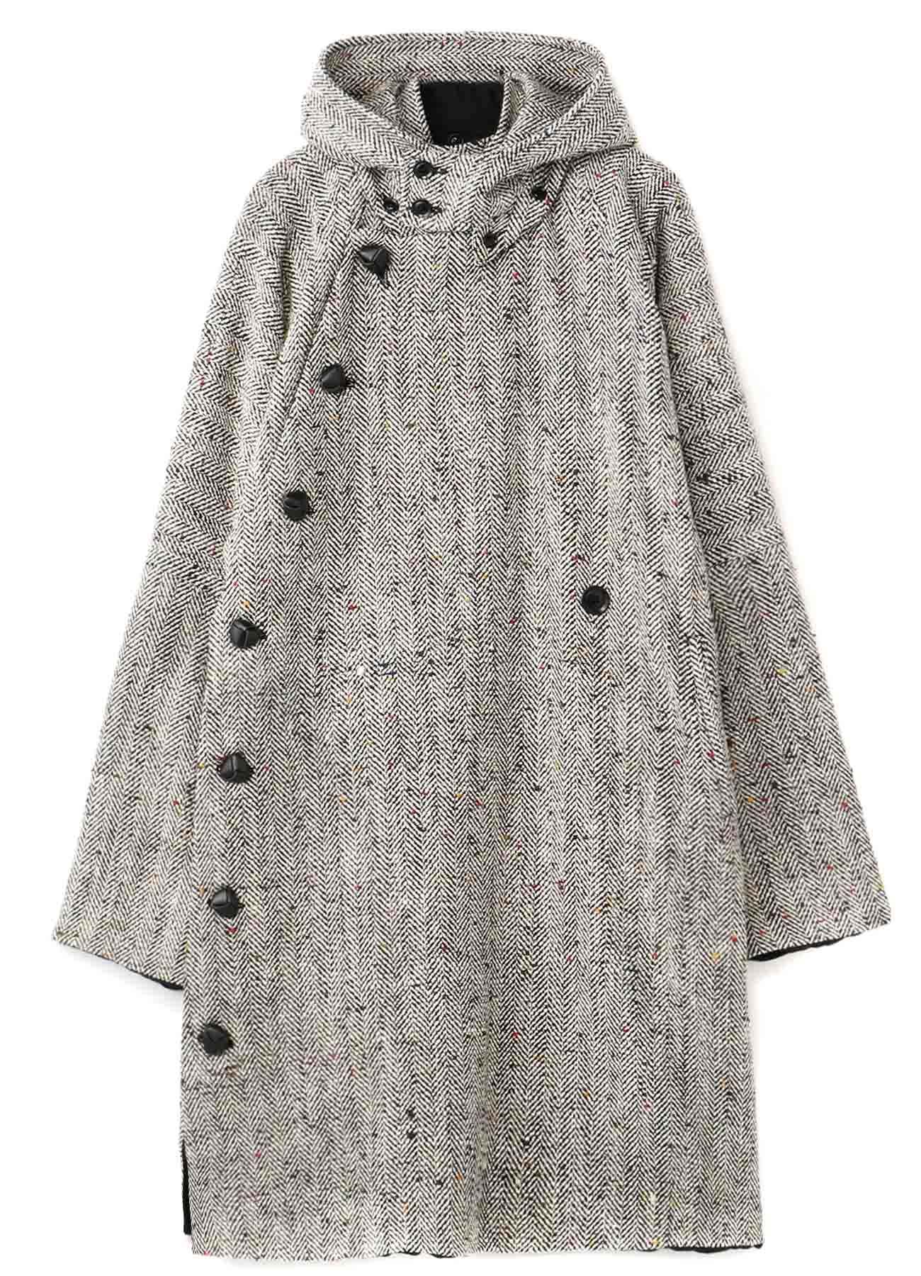 Y's BANG ON!No.112 Reversible Hooded China-coat Nep tweed