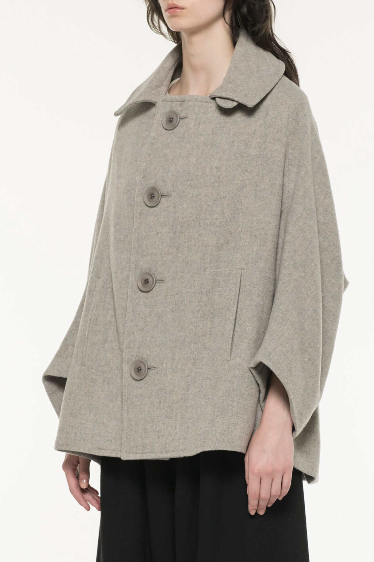 WOOL AIRY MOSSER MIDDLE COAT