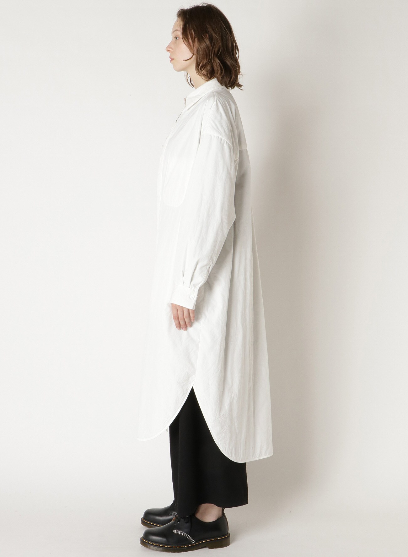 BROAD QUILTING FLY FRONT SHIRT DRESS