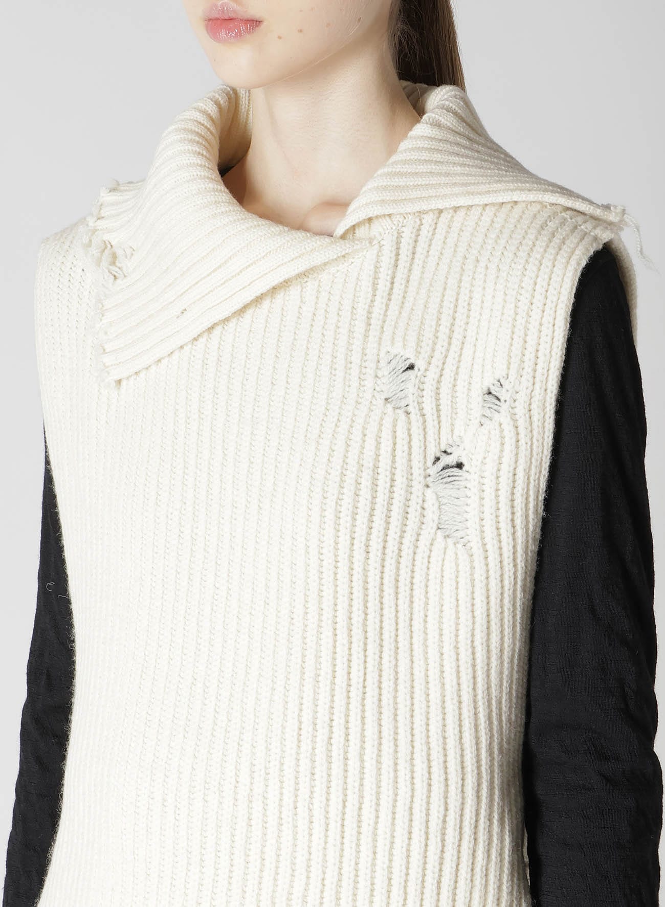 【9/13 12:00(JST) Release】LAMB WOOL DAMAGED KNIT VEST