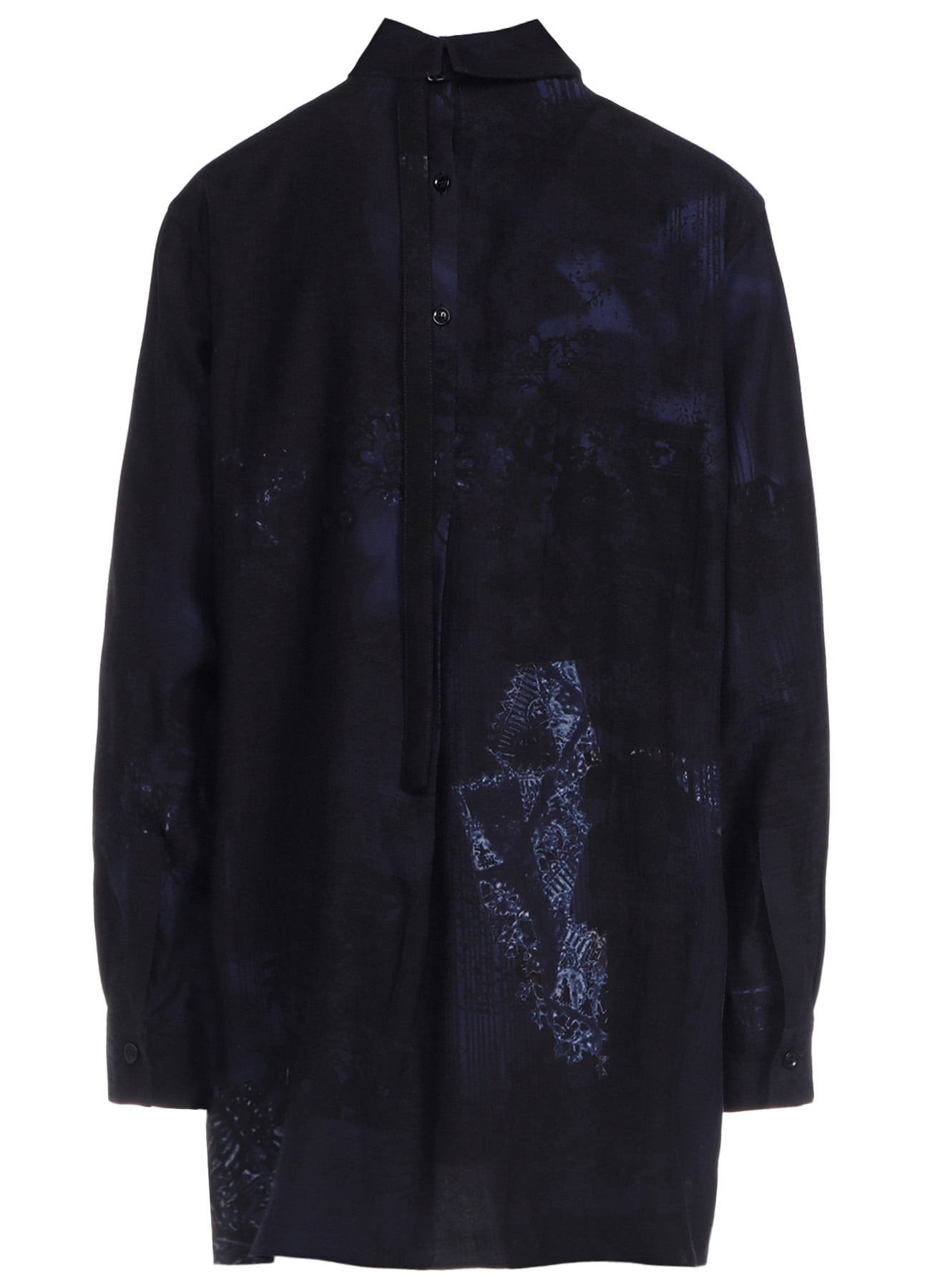 【8/2 12:00(JST) Release】CU/ TWILL LACE DESIGN PT BACK TUCKED OPEN BLOUSE