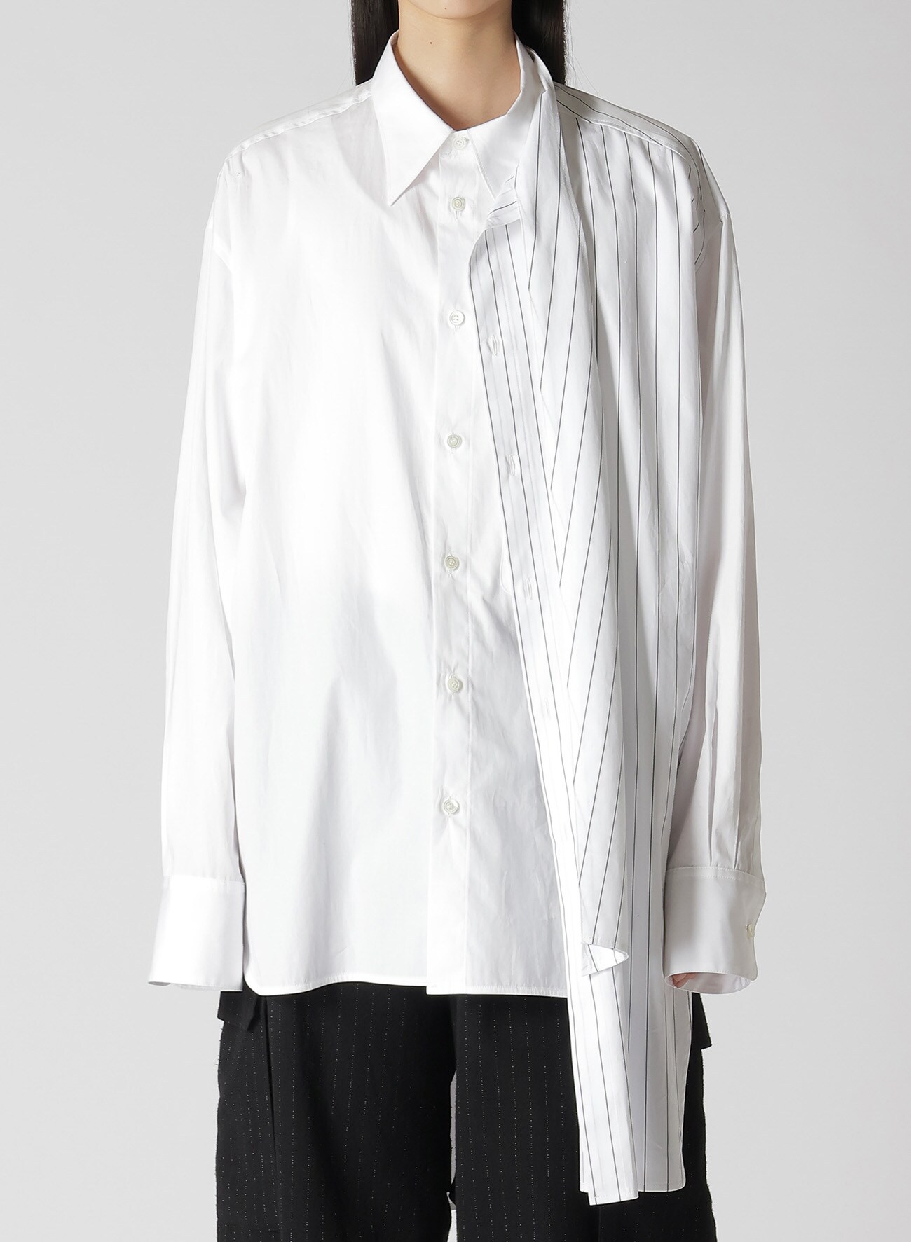 HIGH DENSITY POPLIN DOUBLE LAYERED SHIRT WITH BOWTIE