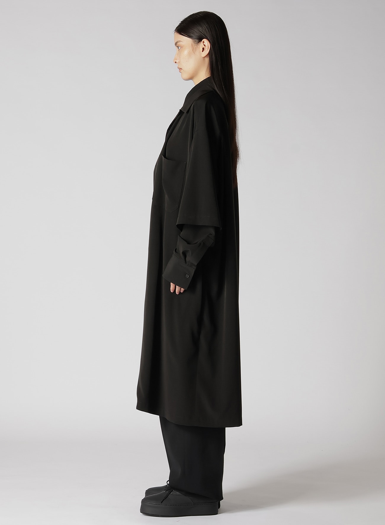 【8/7 12:00(JST) Release】TRIACETATE/POLYESTER DOUBLE LAYERED LONG SHIRT