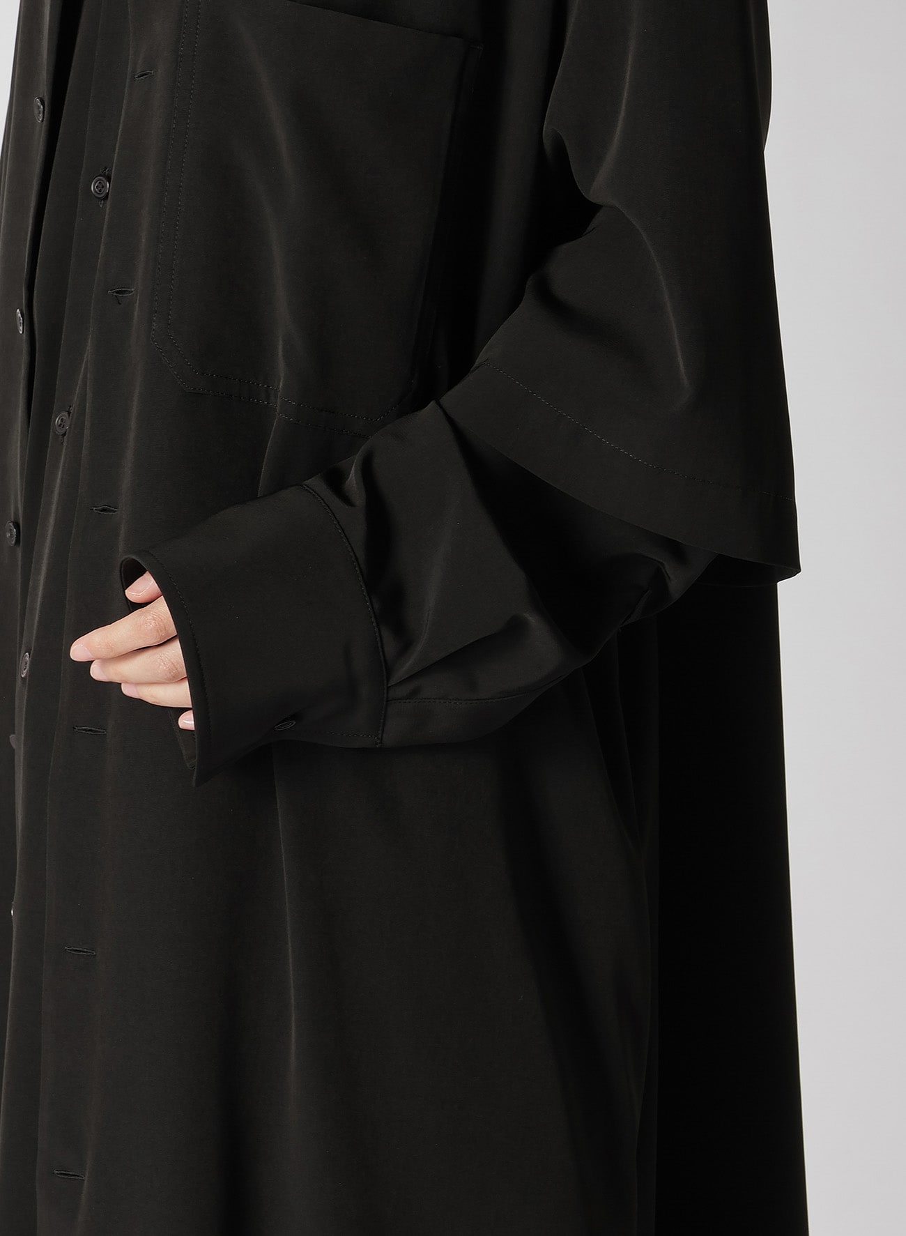 【8/7 12:00(JST) Release】TRIACETATE/POLYESTER DOUBLE LAYERED LONG SHIRT
