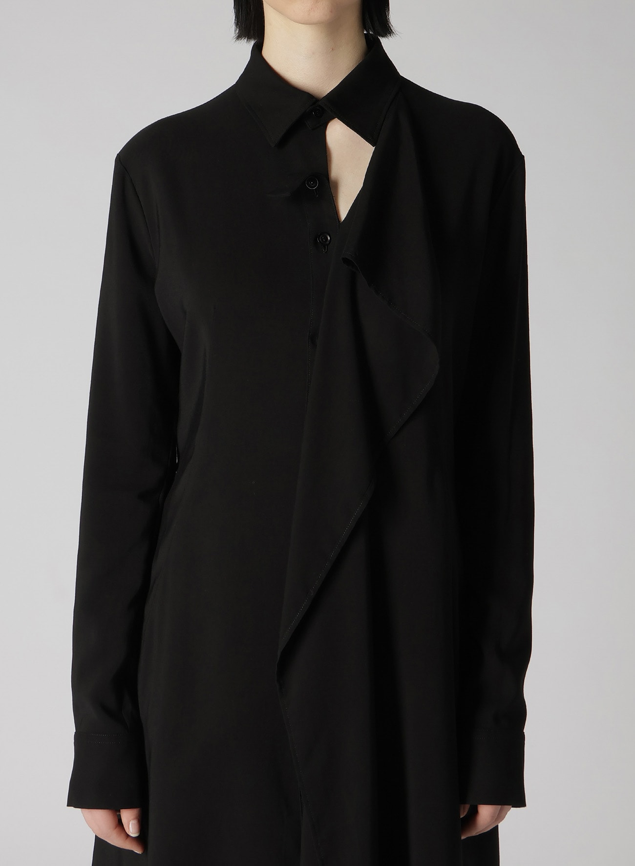 【8/2 12:00(JST) Release】HARD TWISTED GABARDINE DRAPE SHIRT DRESS