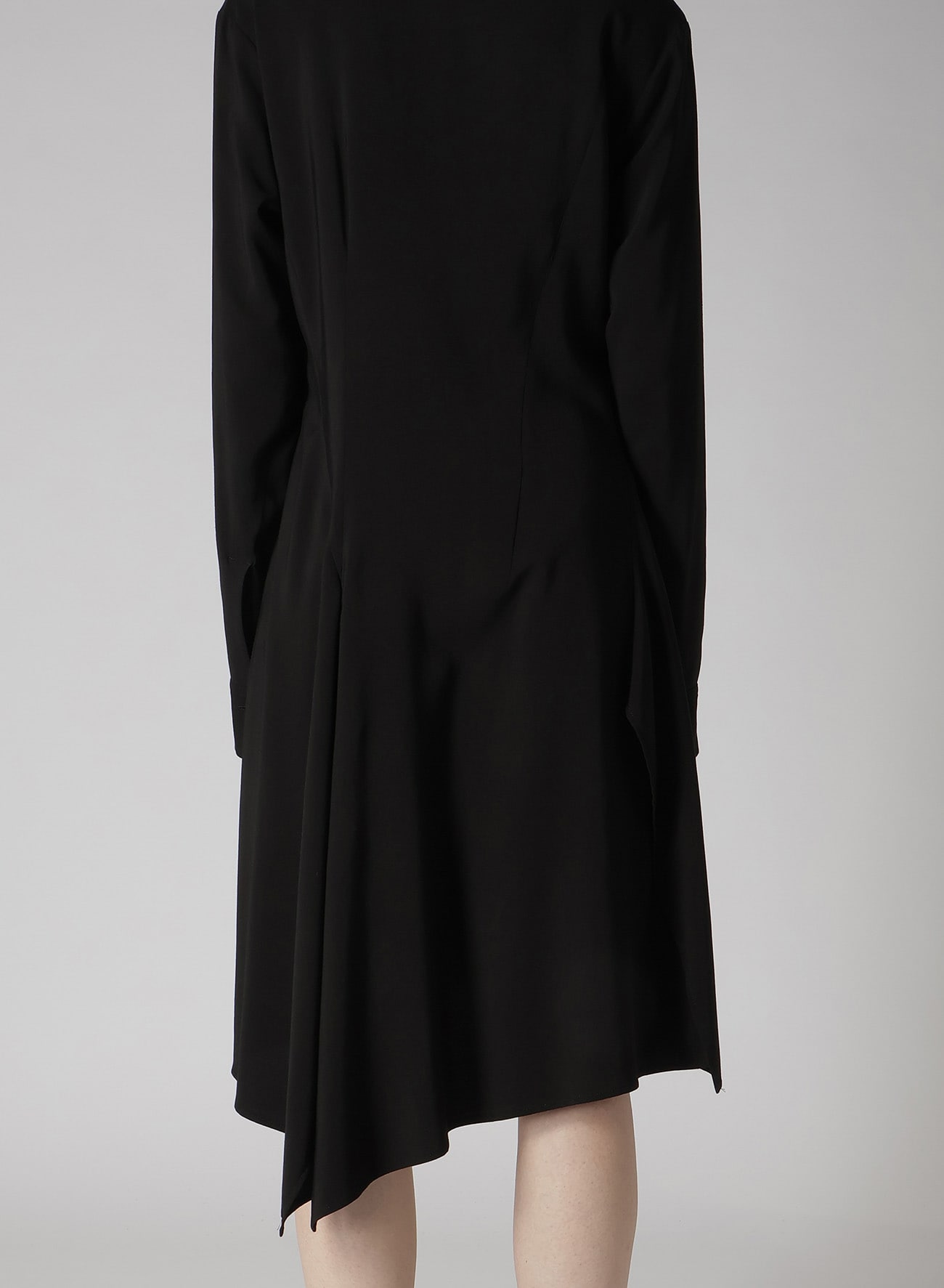 HARD TWISTED GABARDINE DRAPE SHIRT DRESS