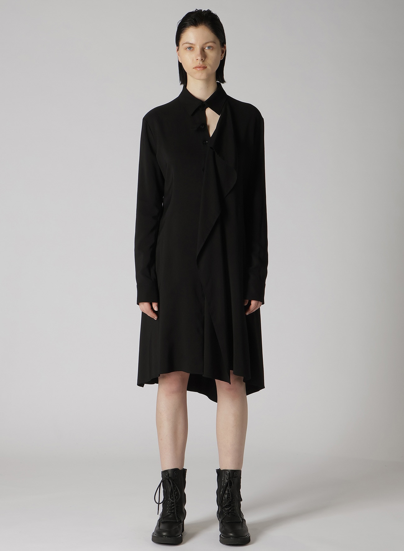 【8/2 12:00(JST) Release】HARD TWISTED GABARDINE DRAPE SHIRT DRESS