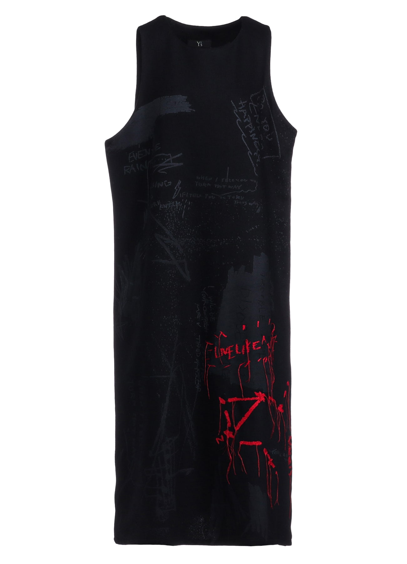 【9/13 12:00(JST) Release】WOOL FLANNEL CHALK PRINT SLEEVELESS DRESS