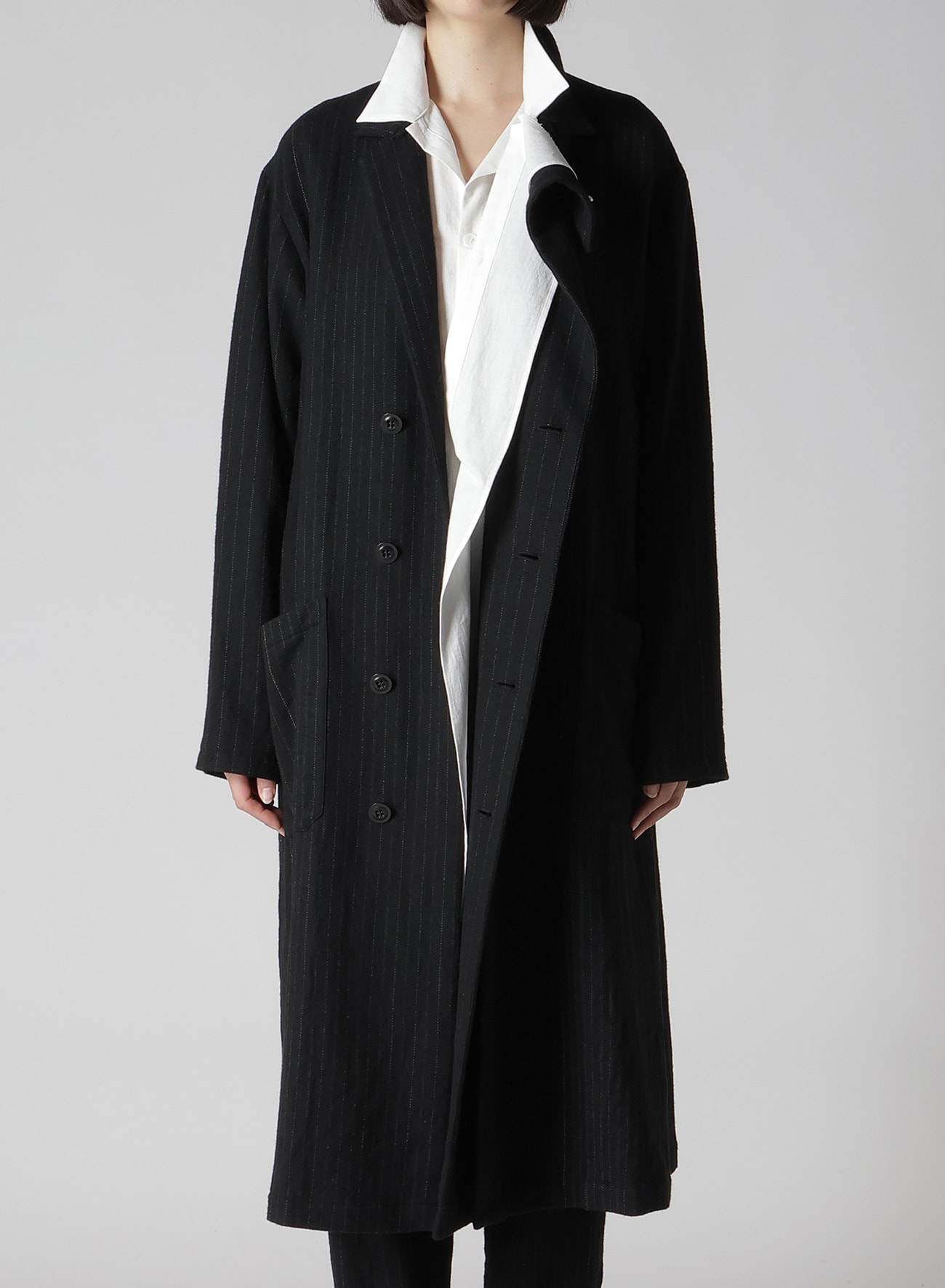 【9/13 12:00(JST) Release】WOOL PINSTRIPE LEFT FACING JACKET