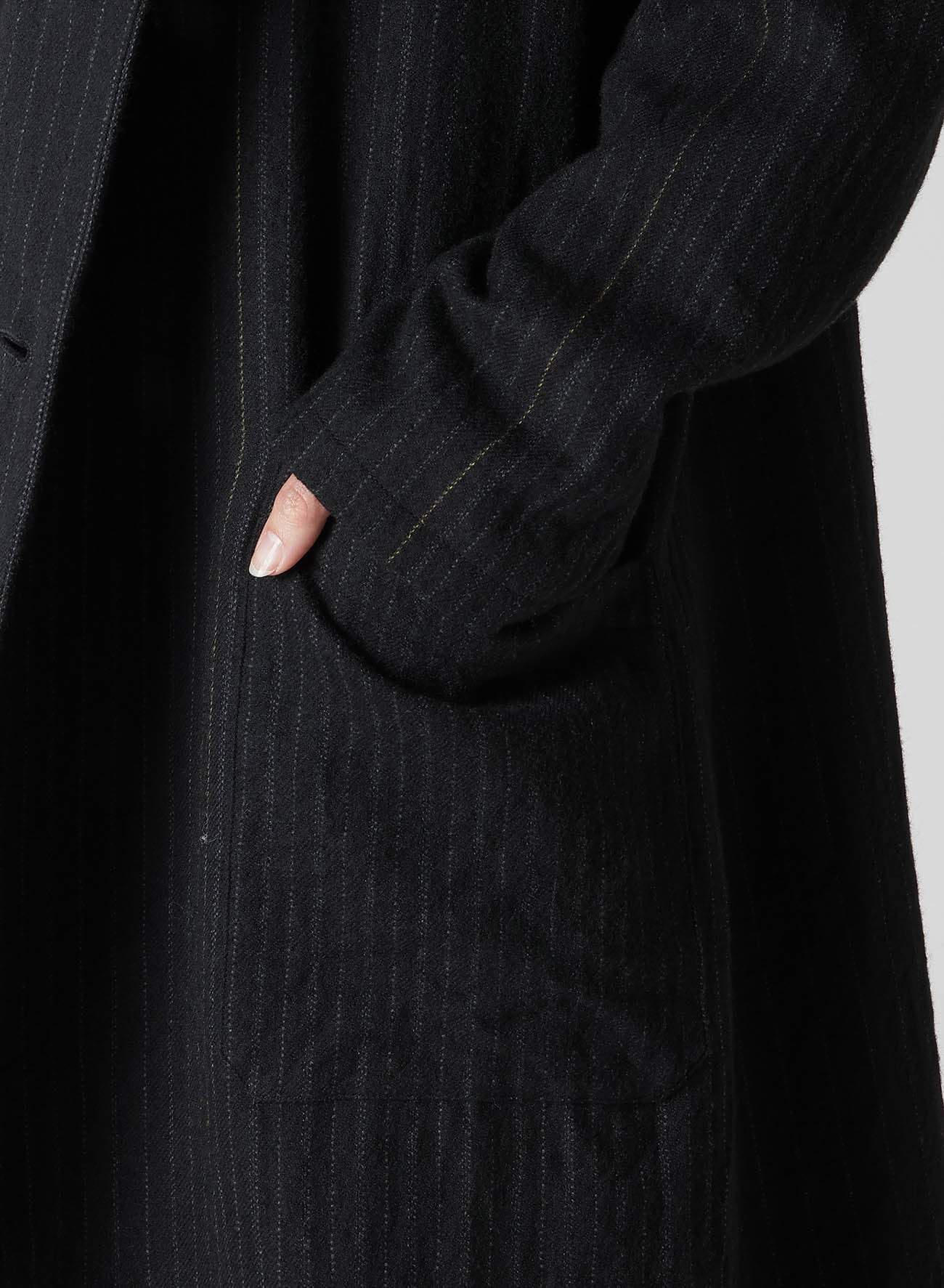 WOOL PINSTRIPE LEFT FACING JACKET