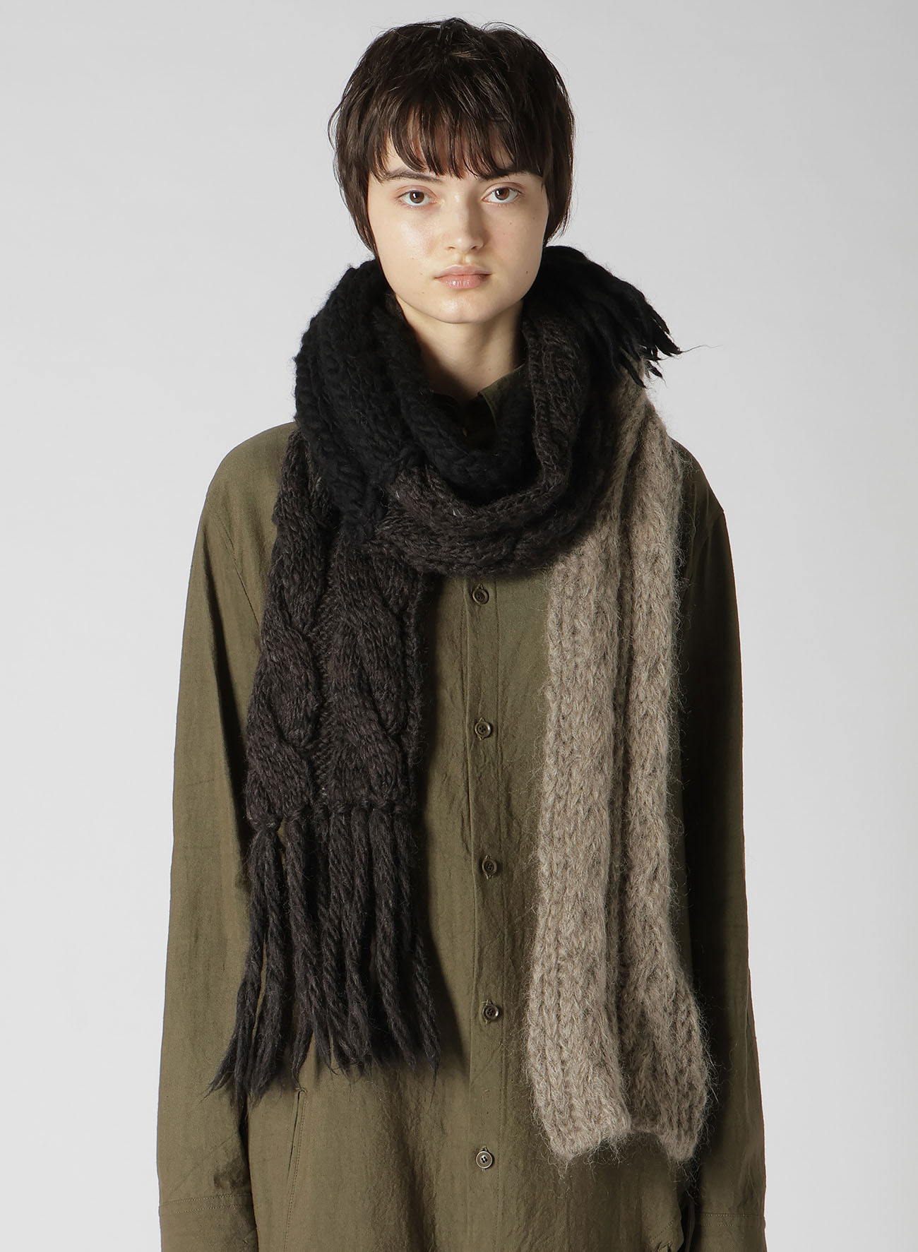 PATCHED KNITTED SCARF