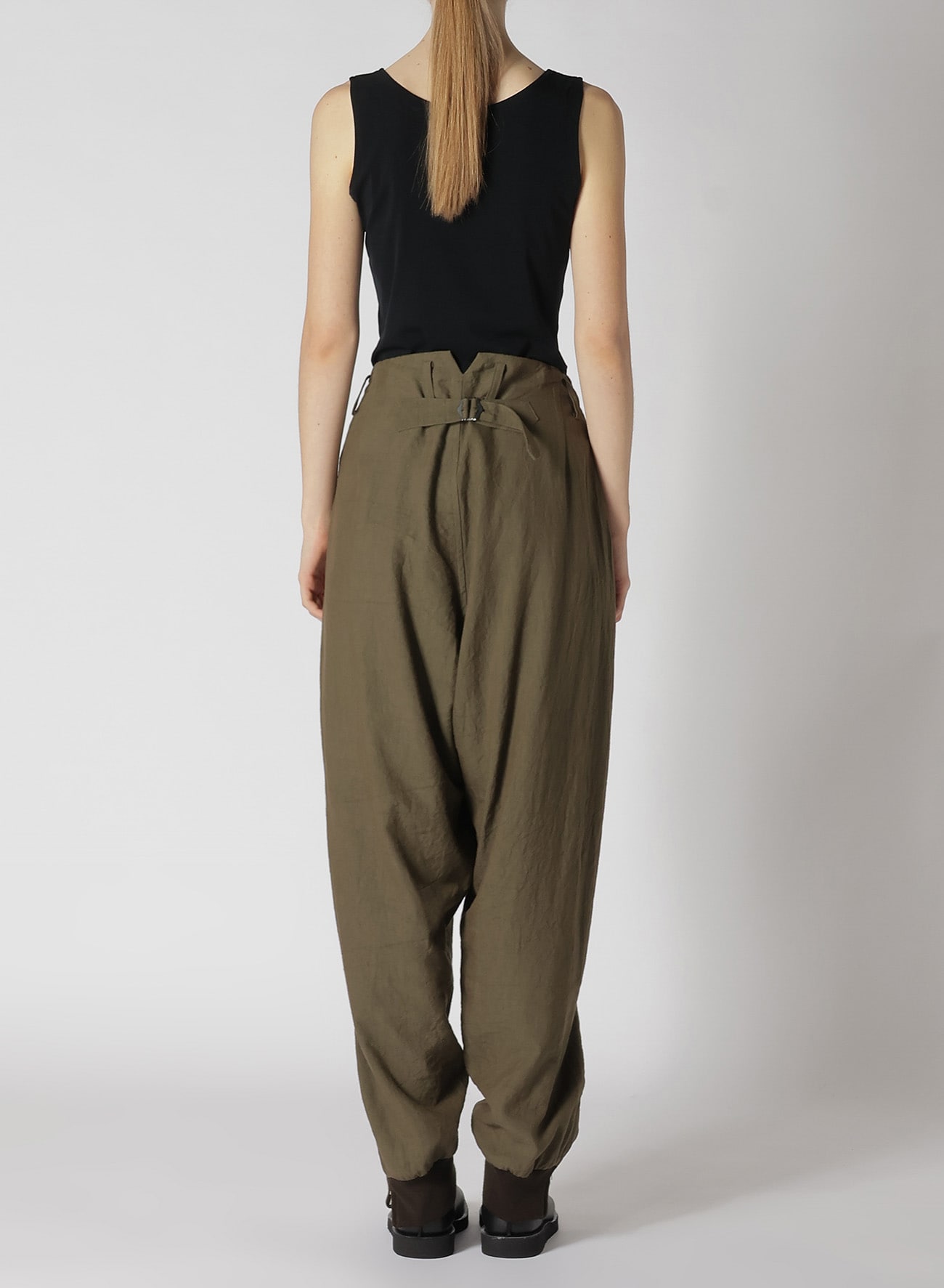 TWILL GARMENT WASH RIB SLEEVE PANTS