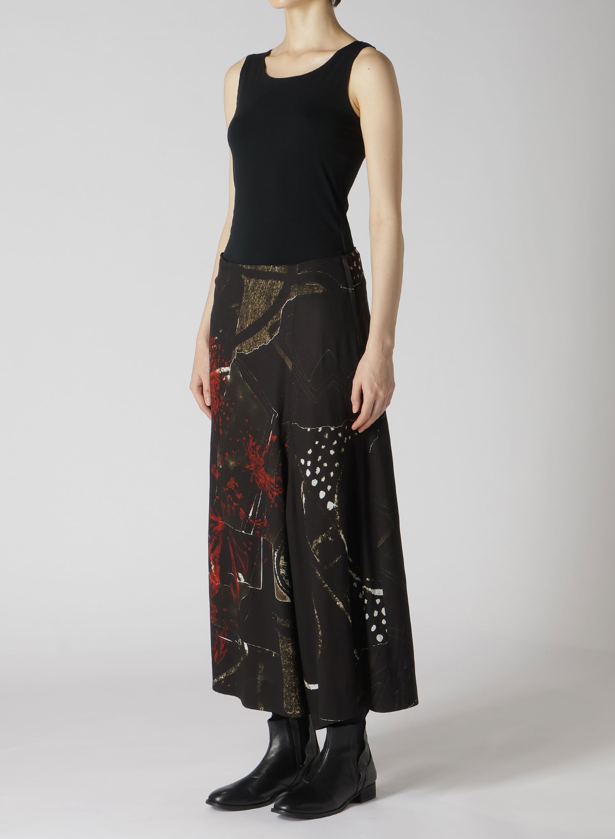RY/LAWN AFRICAN FLOWER PT ASYMMETRIC FLARE PANTS