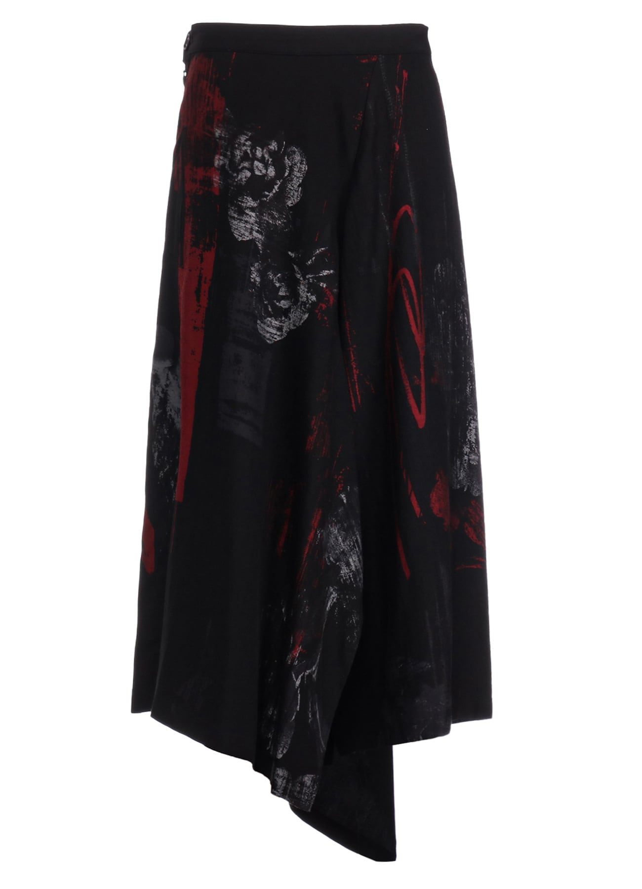 CU/ TWILL PEONY PRINT RIGHT SIDE DOUBLE SKIRT PANTS