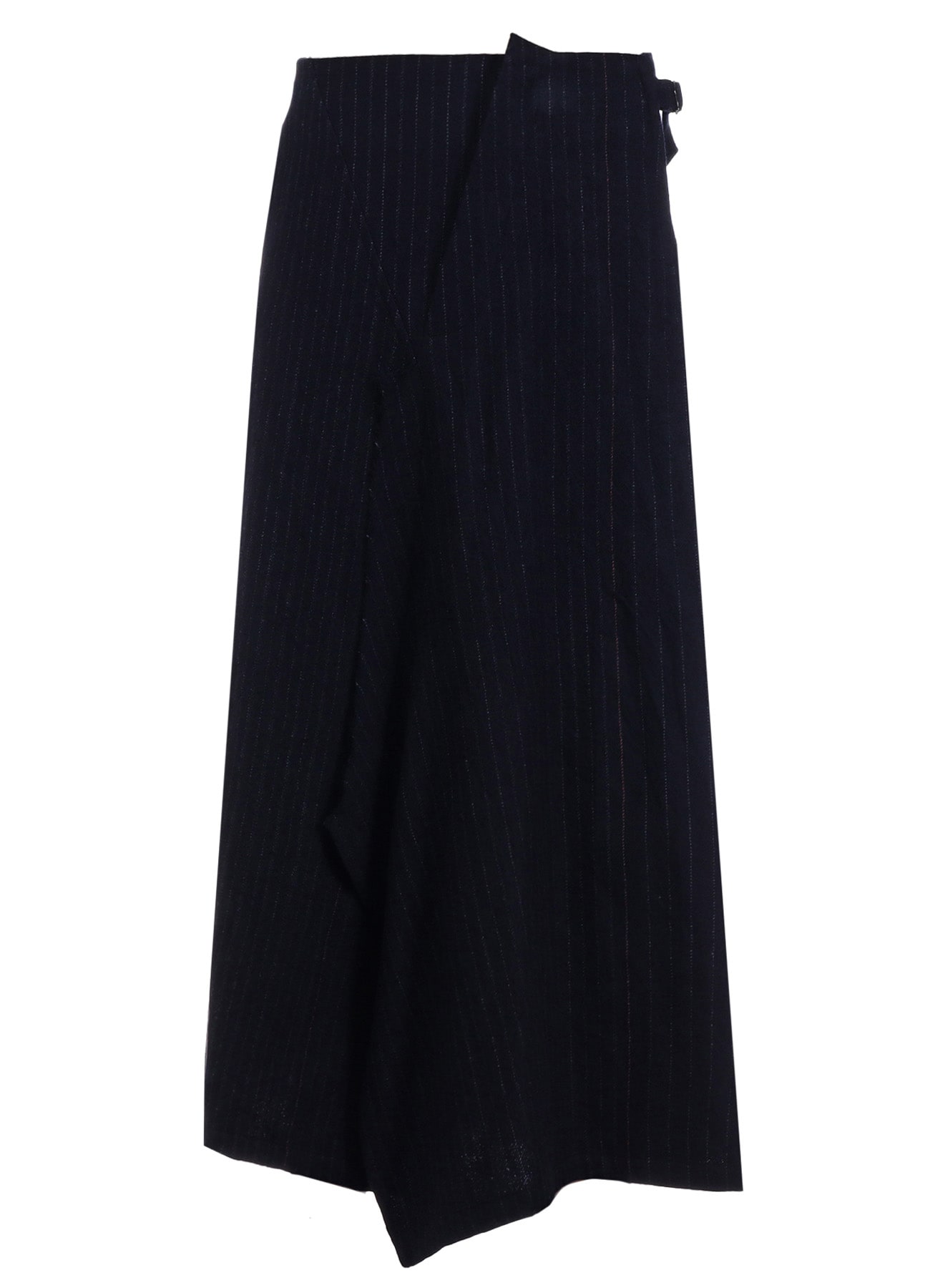 【9/13 12:00(JST) Release】WOOL PINSTRIPE LEFT SIDE PATCH SKIRT PANTS