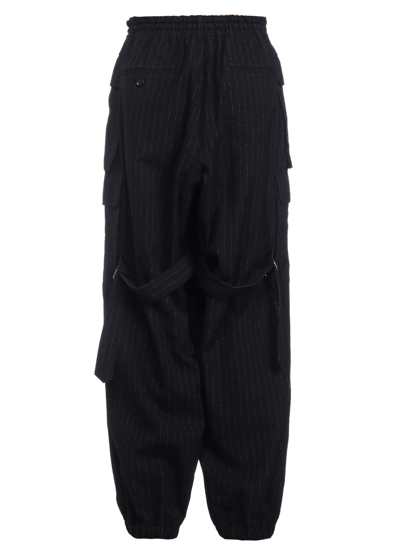 WOOL BLEND NEP STRIPE POCKET PANTS