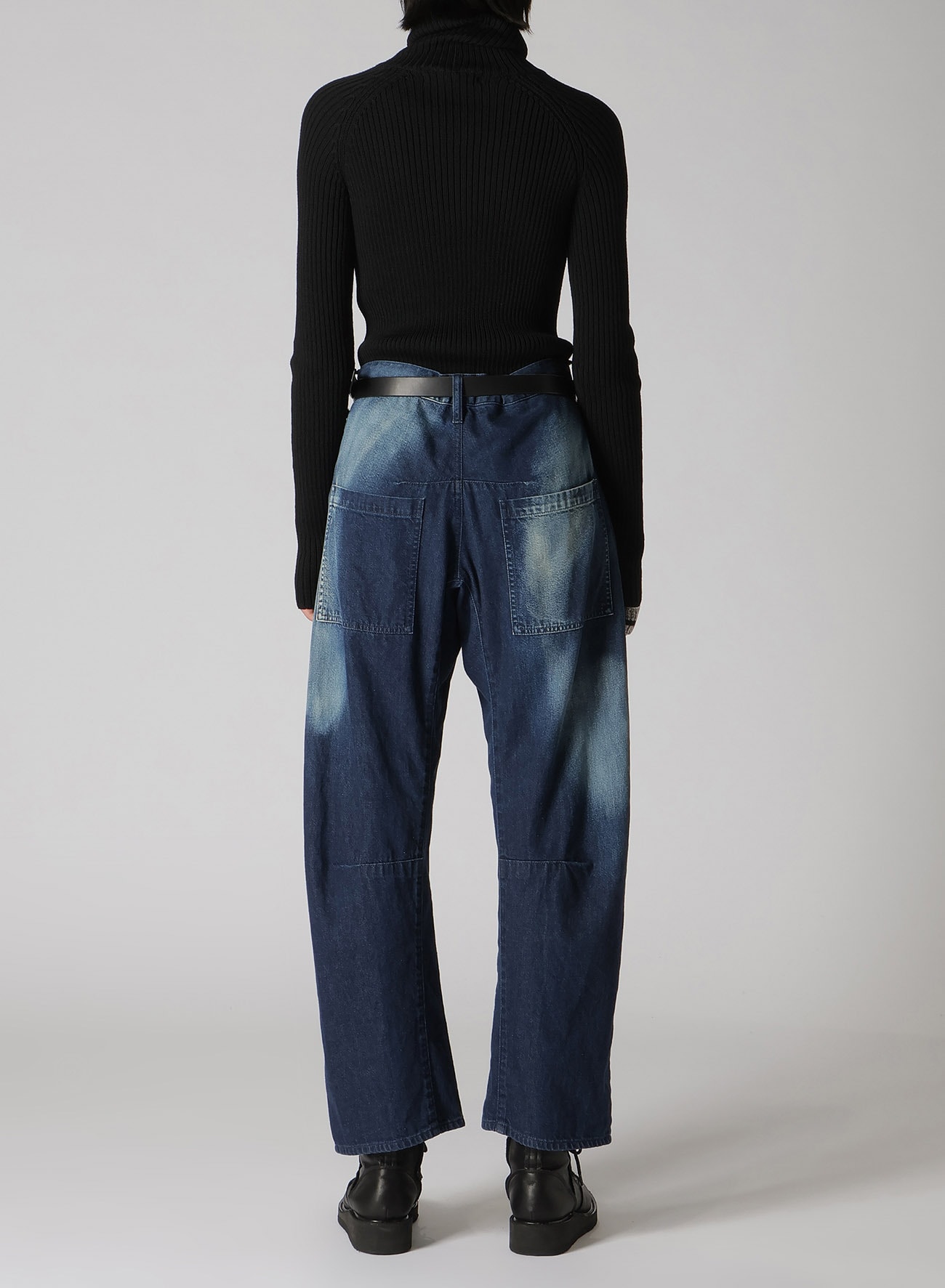 C/ SPOTTED DENIM GUSSET WIDE PANTS