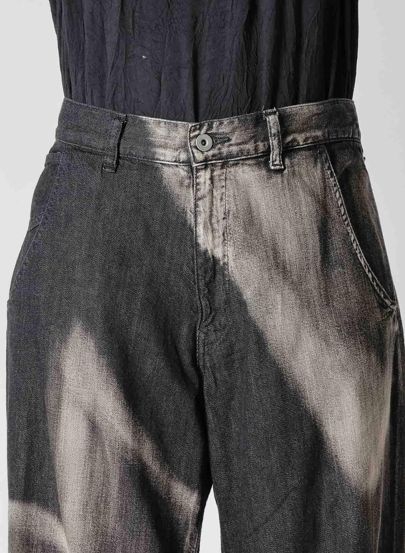 C/ SPOTTED DENIM GUSSET WIDE PANTS