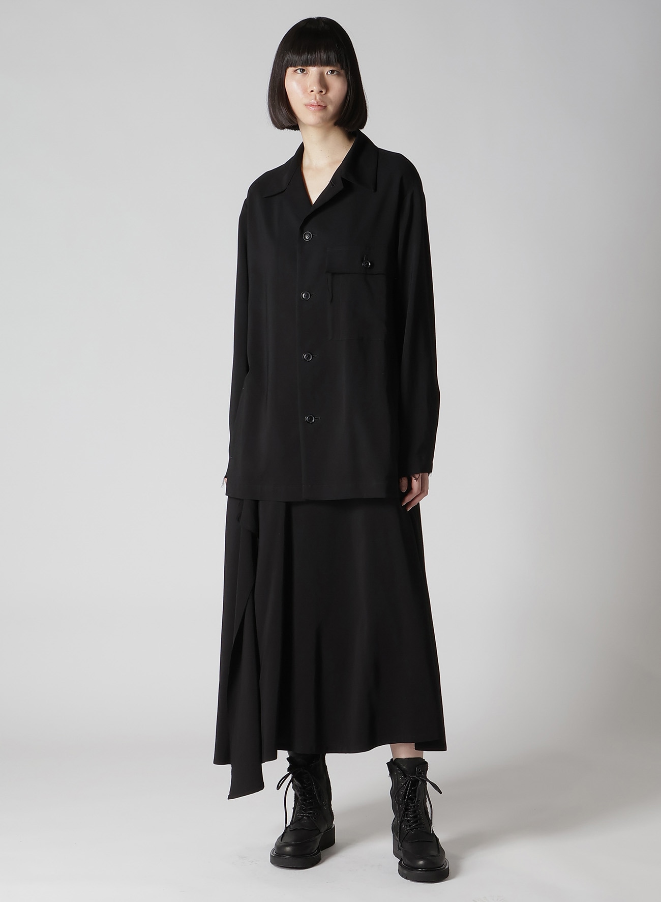 【8/2 12:00(JST) Release】HARD TWISTED GABARDINE RIGHT SIDE SLIT FLARE SKIRT