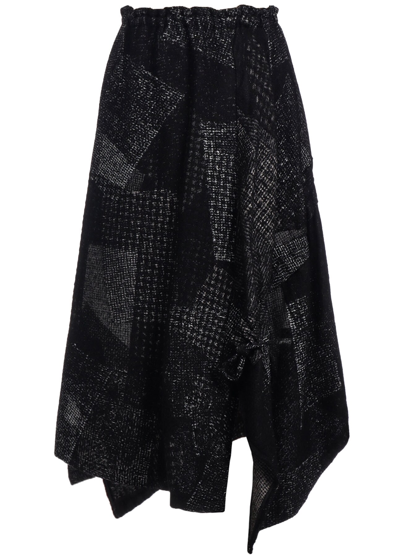 W/C RANDOM HOUNDSTOOTH JQ SHIRRING SKIRT