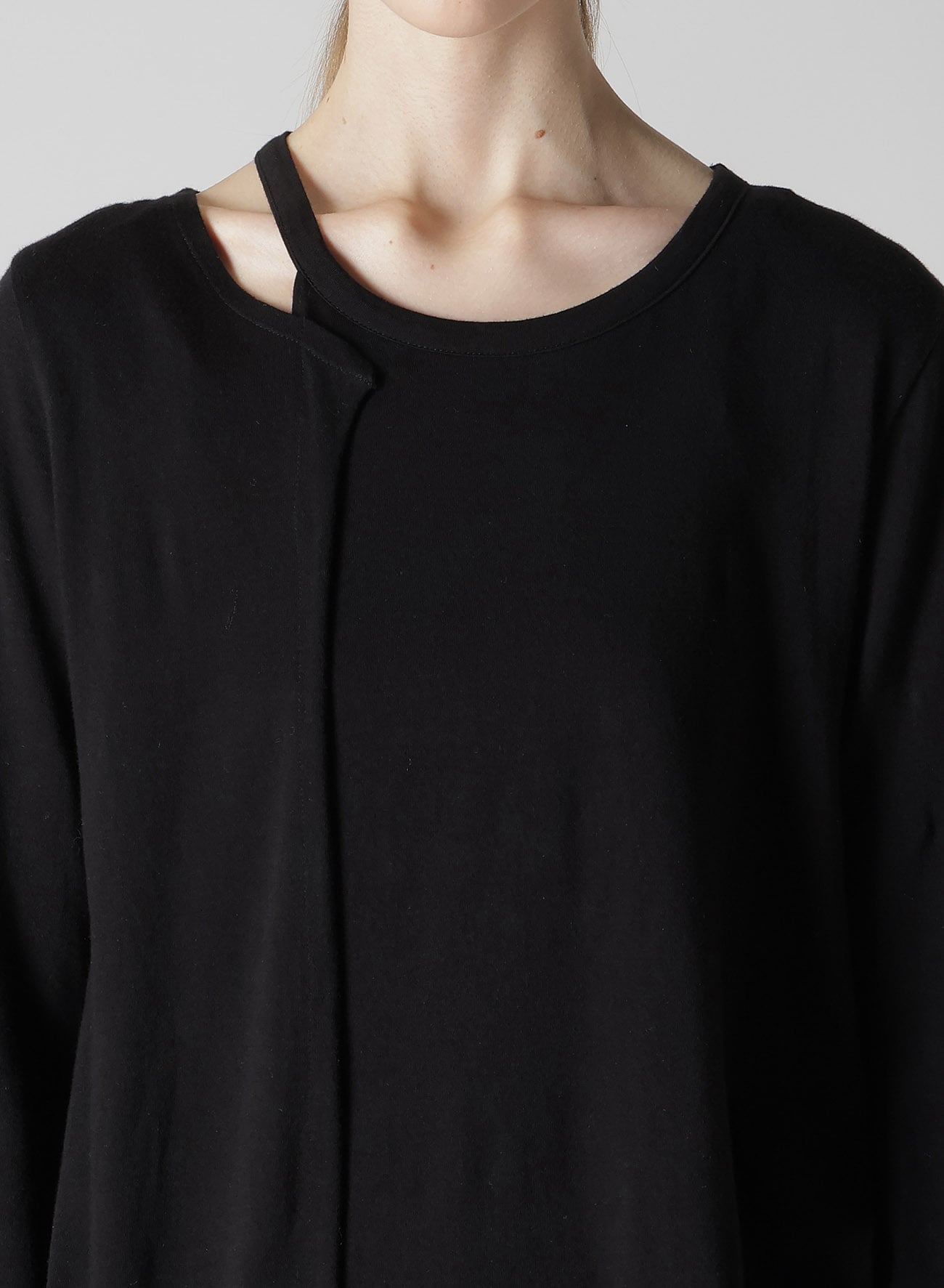 40/-SOFT JERSEY RIGHT ASYMMETRIC LONG SLEEVE T