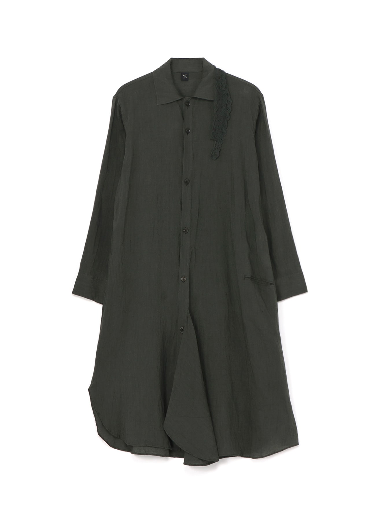 Yohji Yamamoto long-sleeve draped midi shirt dress - Black
